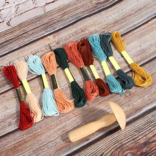 Kit con 10 hilos de darning y puntero de madera miniatura 6