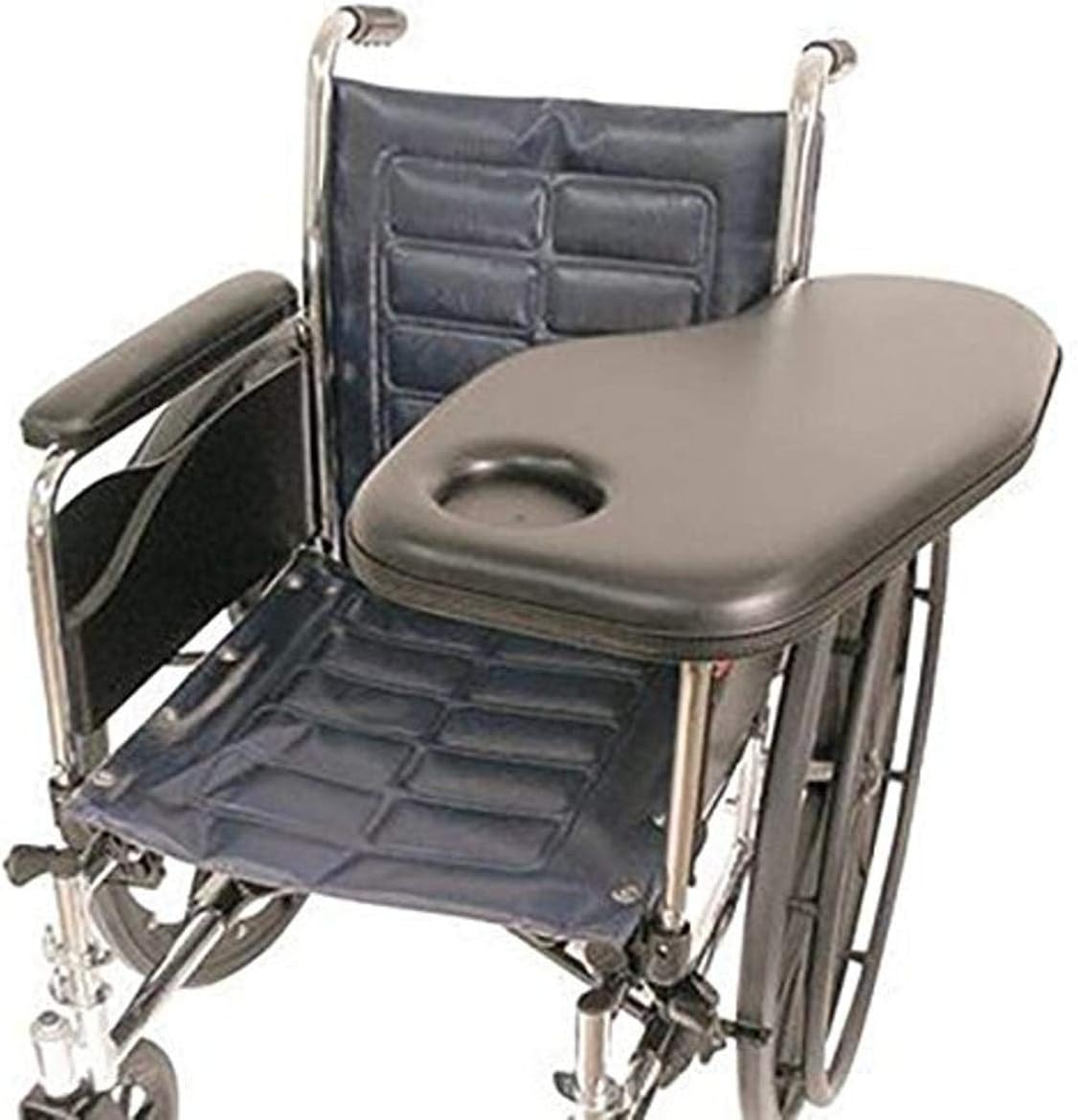 Therafin Flip-Away Padded Standard Half Tray with Molded Cup Holder, Left, Wheelchair Tray