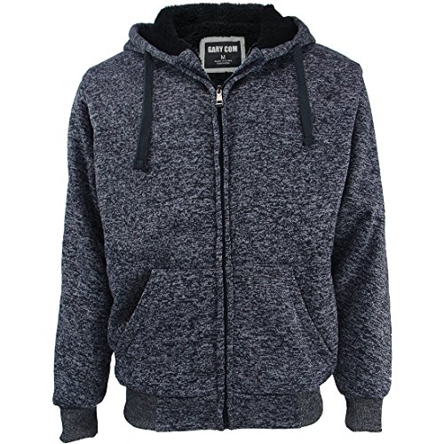 Image of Gary Com Heavyweight Sherpa Hoodies for Men, Thick Fleece Lined Full Zip Up Winter Warm Sweatshirts Work Jackets