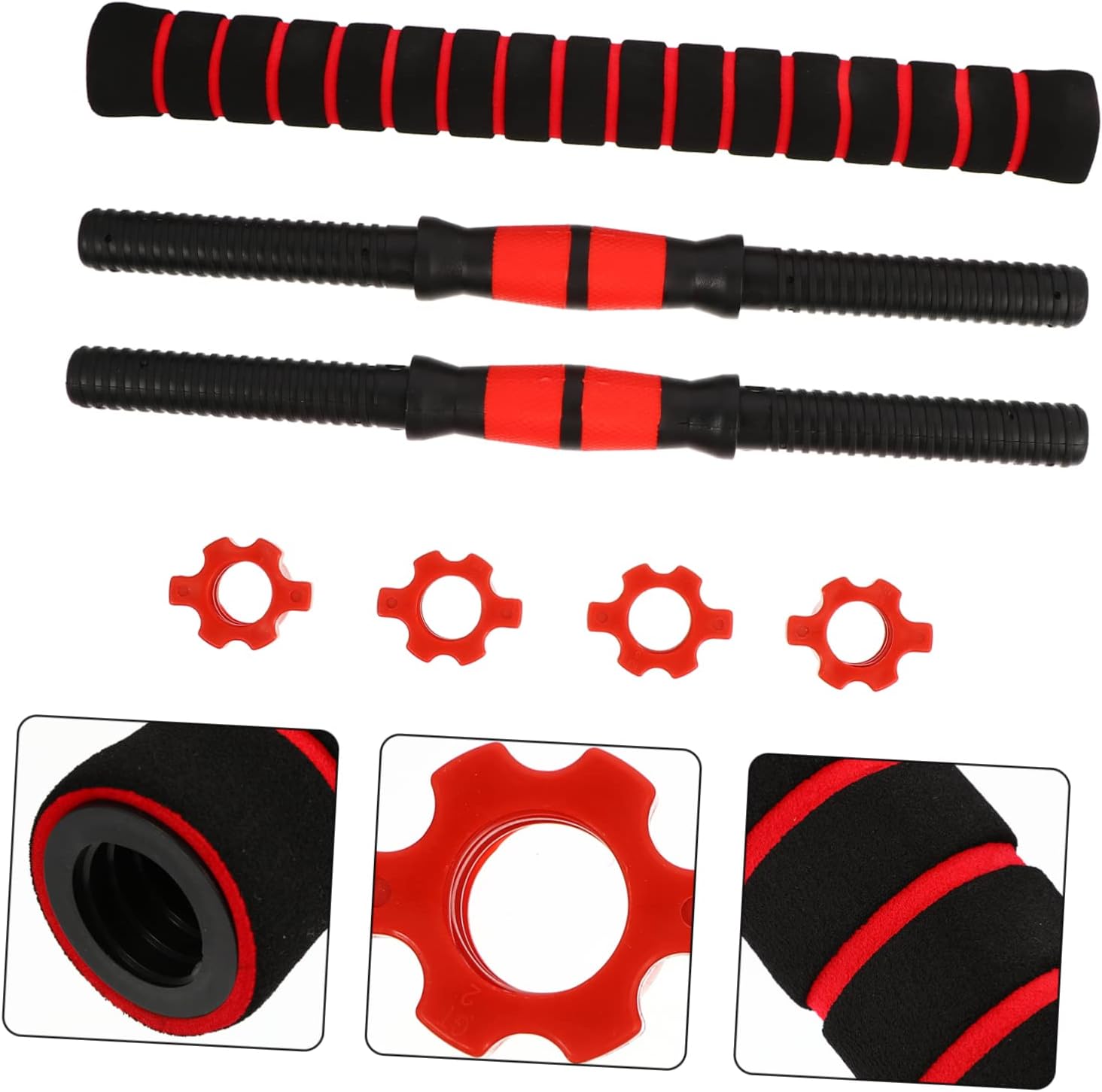 1set Dumbbell Bar Accessories Non-slip Handles Weightlifting Kit for Strength Training Design for Home Gym