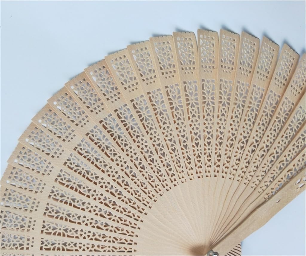 Full Flush Type Wood Fan Small Classic 20cm 23cm Retro Carved Art