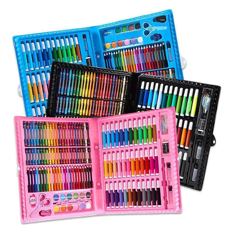 Image of TEKCOOL 150 Pieces Art Set for Kids with Case, Art and Craft Supplies Kit for Drawing and Painting, Color Set with Markers, Water Colors, Brush, Color Pencils, Crayons (Pack of 1, Black)