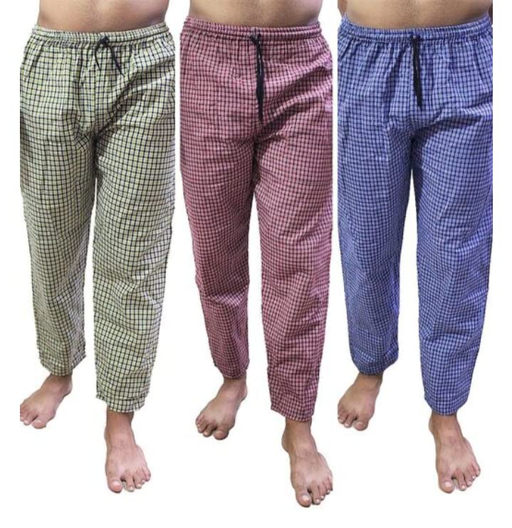 100% Cotton Nightwear Sleepwear Casualwear Men's Pyjamas Pack of 3 (M)-picture-21