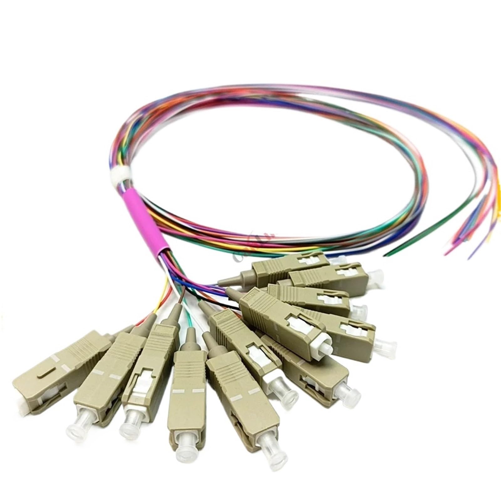 5 unids/lote 12 colores SC/UPC-multimodo 50/125-OM4-0.9mm 1m Cable de fibra óptica Pigtail FTTH