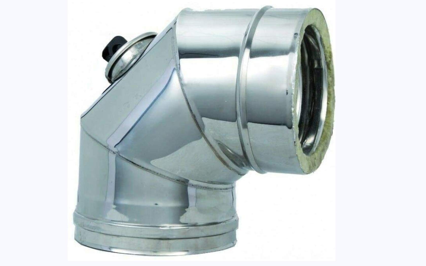 Curva 90° con Ispezione Doppia Parete Acciaio Inox Vari Diametri (130/180)