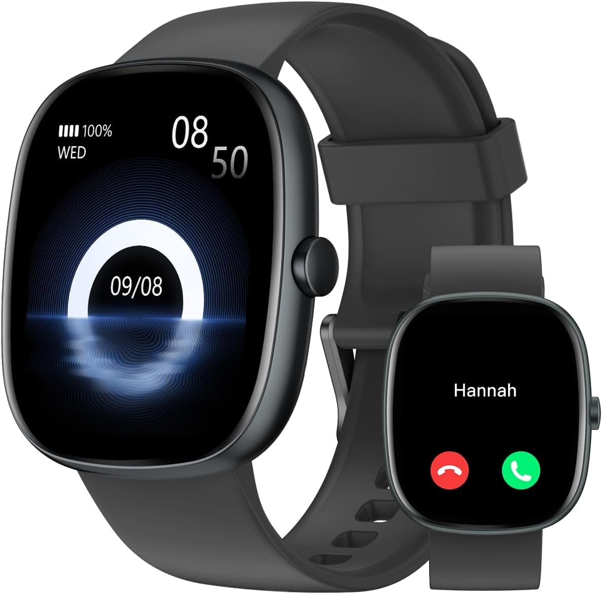 HUAKUA Smartwatch Uomo Donna Chiamate per Android iOS Impermeabile 5ATM 30 Giorni Standby Notifiche Contapassi Cardiofrequenzimetro SpO2 Sonno Ciclo Mestruale Orologio Fitness AMOLED Bluetooth 5.4