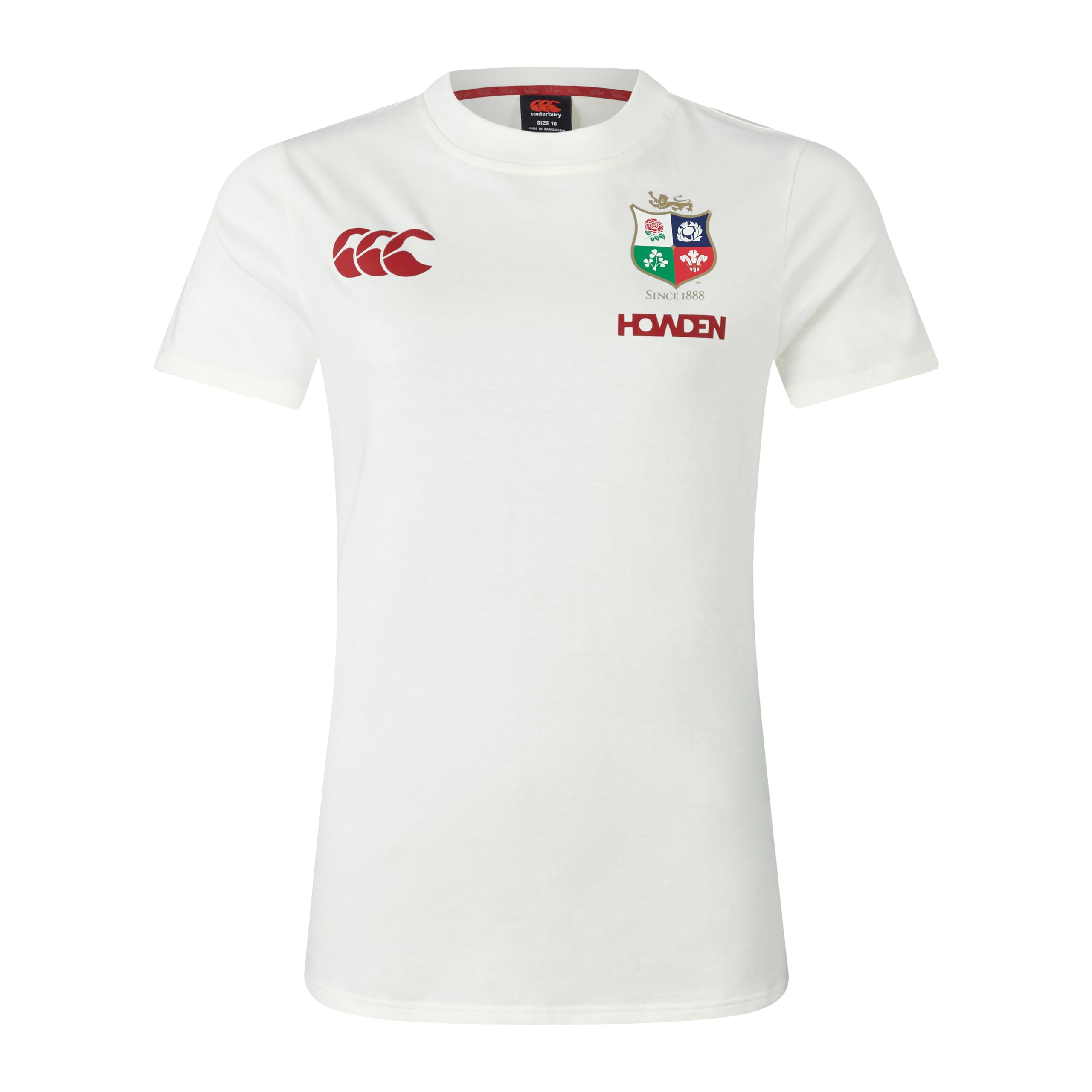 Canterbury Women's Official British & Irish Lions Cotton Rugby Jersey Tee | Organic Cotton T-Shirt, Egret, 18