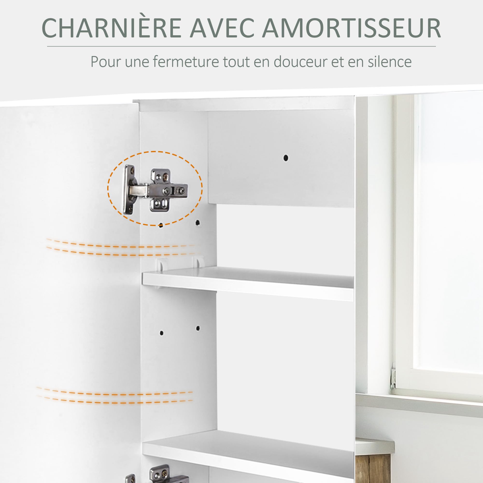 HOMCOM Armoire Murale Salle de Bain avec Miroir, 80 x 15 x 60 cm, Meuble Salle de Bain, Armoire de Toilette avec Double Portes et étagères réglables, Blanc