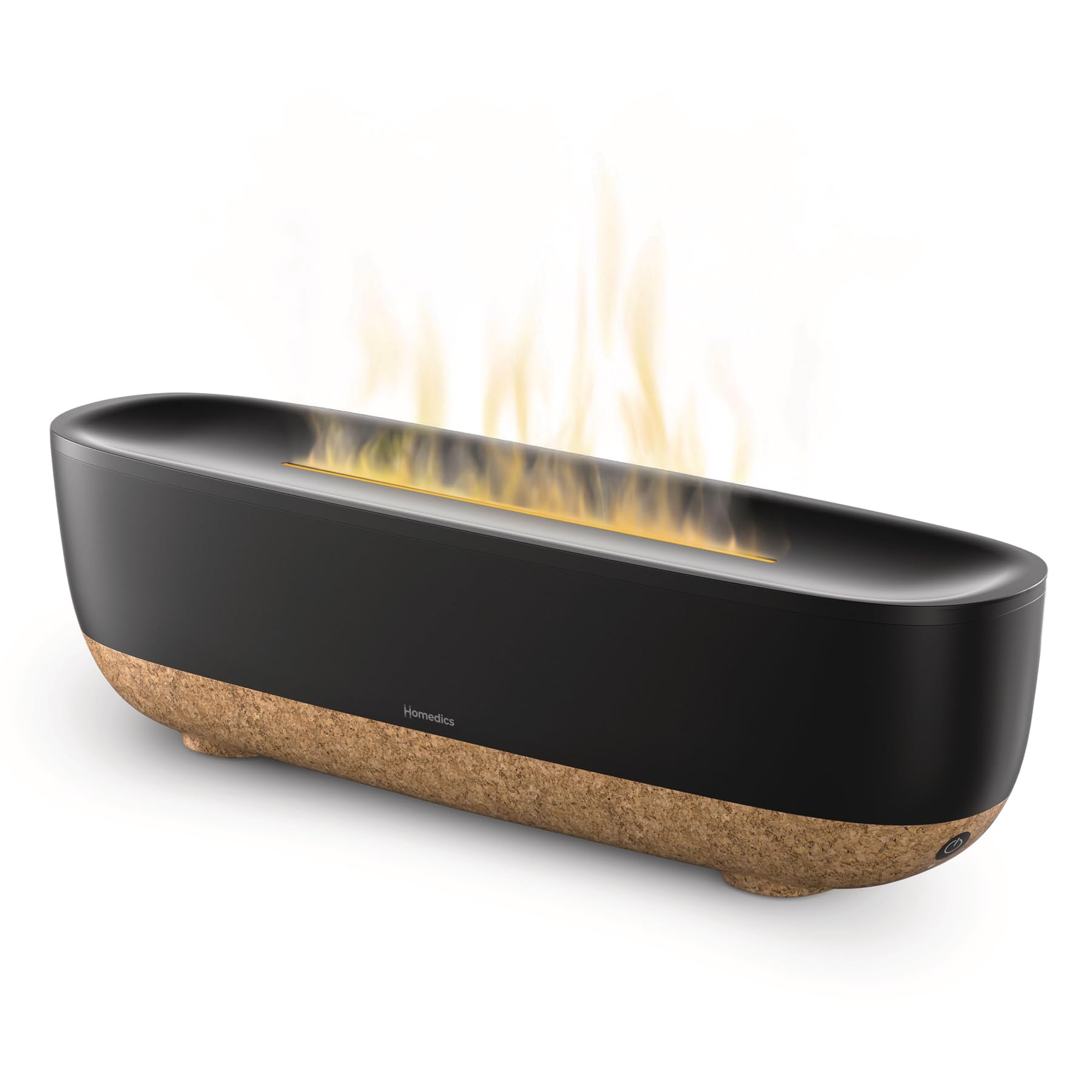 homedics fireside ultrasonic humidifier, medium sized rooms, visible flame-effect cool mist, 0.26-gal top-fill tank, dry air relief at home, breathe & sleep better, aromatherapy