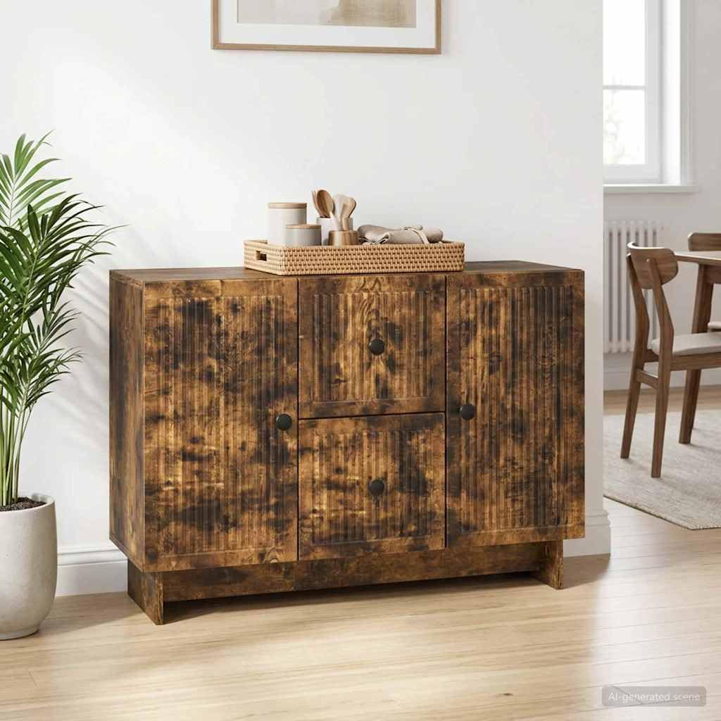 Kredens dąb wędzony 89 x 34,5 x 60 cm materiał drewnopochodny