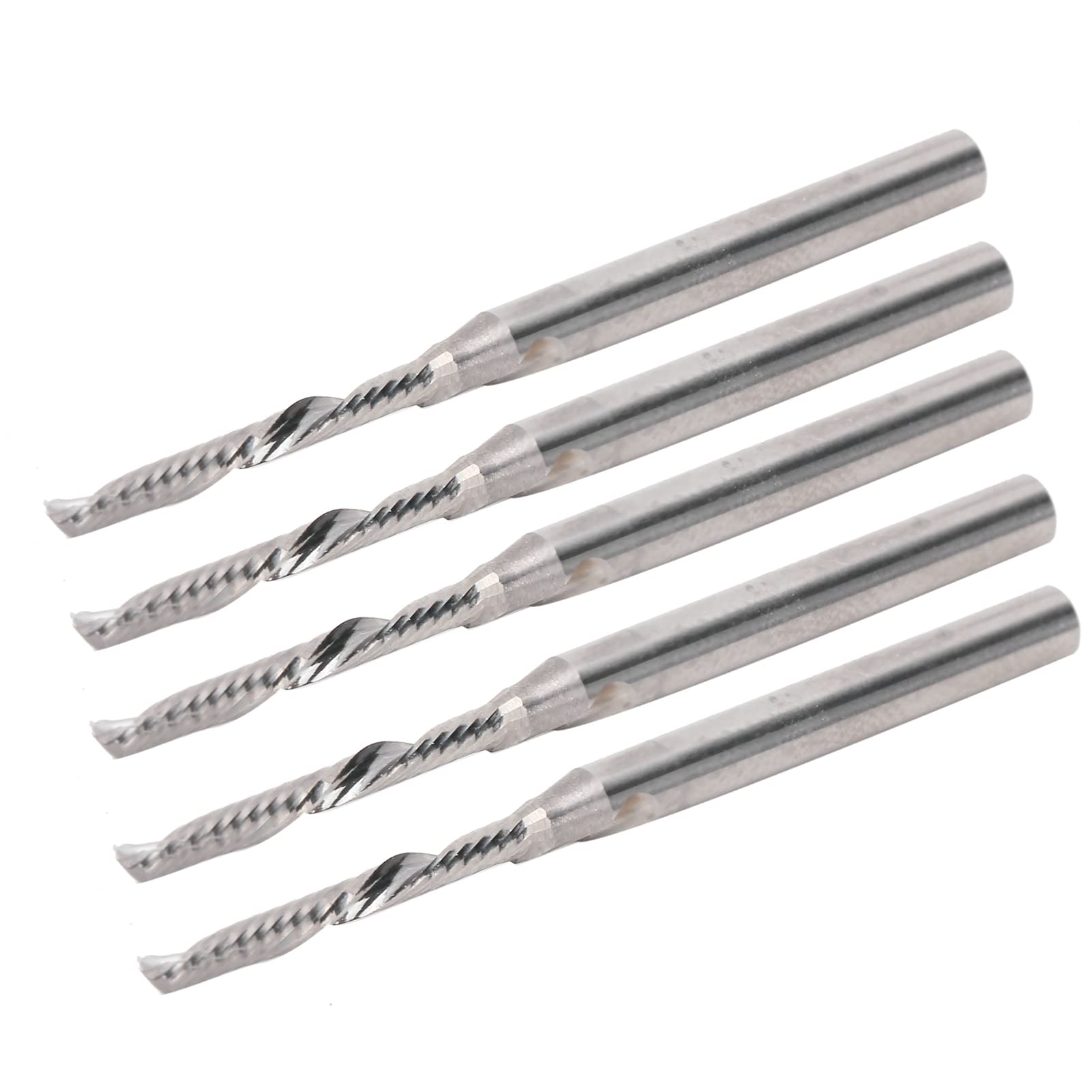 5 pezzi fresa a spirale professionale in acciaio al tungsteno a flauto singolo punte per router CNC 3.175x2x17mm fresa per incisione ad alta velocità per taglio di metalli