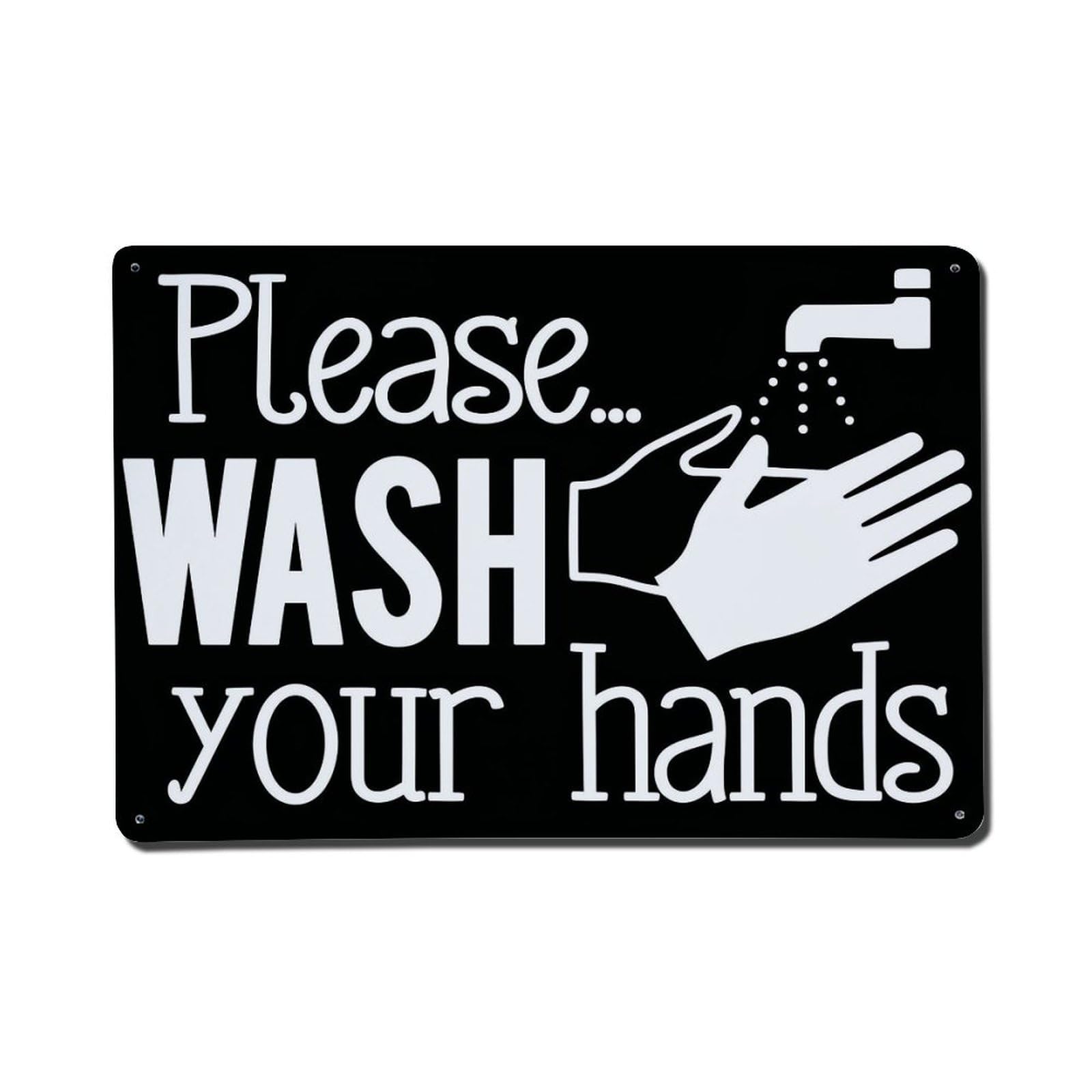 Please Wash Your Hands Retro Metal Tin Sign, Vintage Decor Art Poster for Bar, Home, Man Cave, Kitchen, Laundry Room Gift 8x12Inch