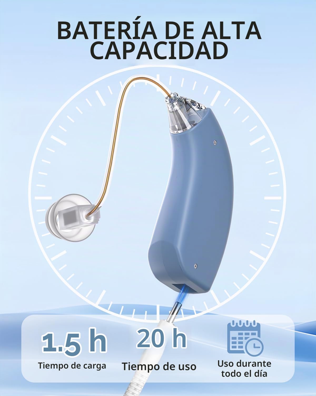 Dispositivo de sonido recargable con filtro de ruido – Batería de 30 horas – Dispositivo de sonido discreto para personas mayores – Fácil manejo