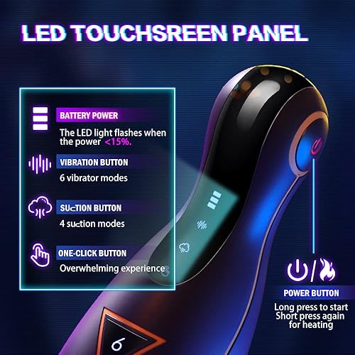 Miniatura 5 de Máquina sexual de succión automática para mamadas, masturbador masculino LED, juguetes sexuales para adultos, calefacción vibratoria, manos libres,