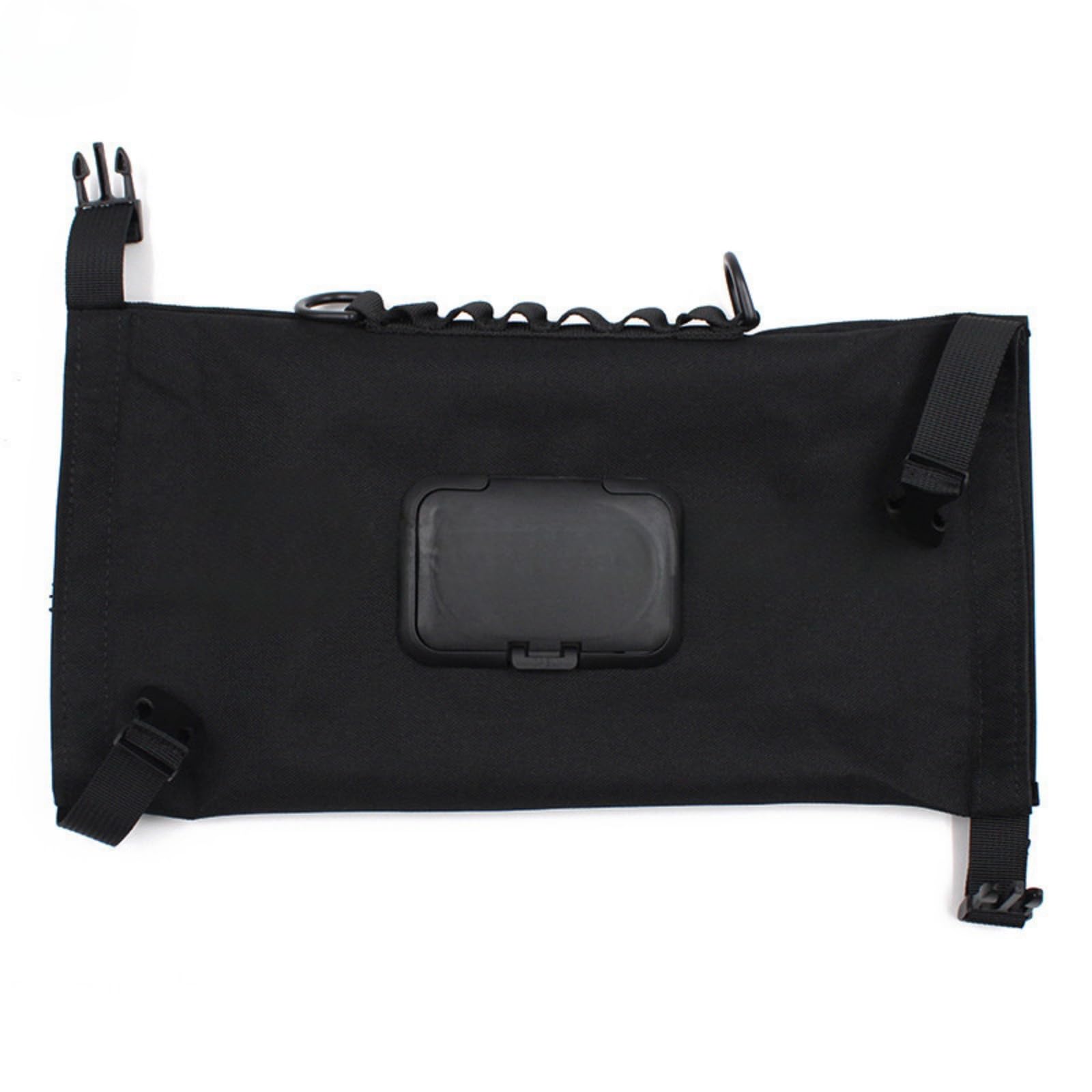 Thetie Baby Wipes Travel Case,Waterproof Travel Camping Wipes Dispenser Case,Reusable Outdoor Hanging Wet Wipe Storage Box,Portable Canvas Wipe Bag (Black)