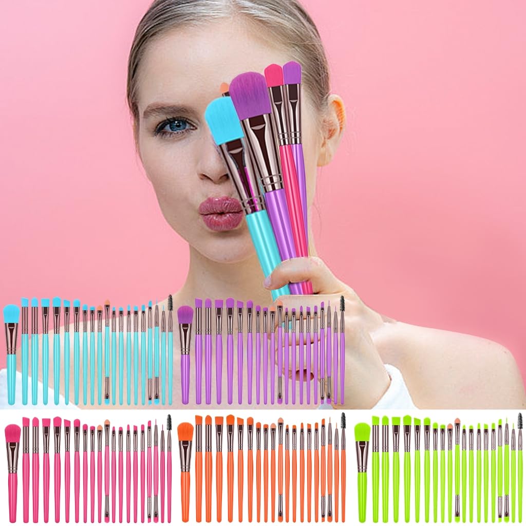 20pcs Makeup Brush Set for Women and Girls Powder Chheek Liner Face Blending Liner Cosmetic Brushes