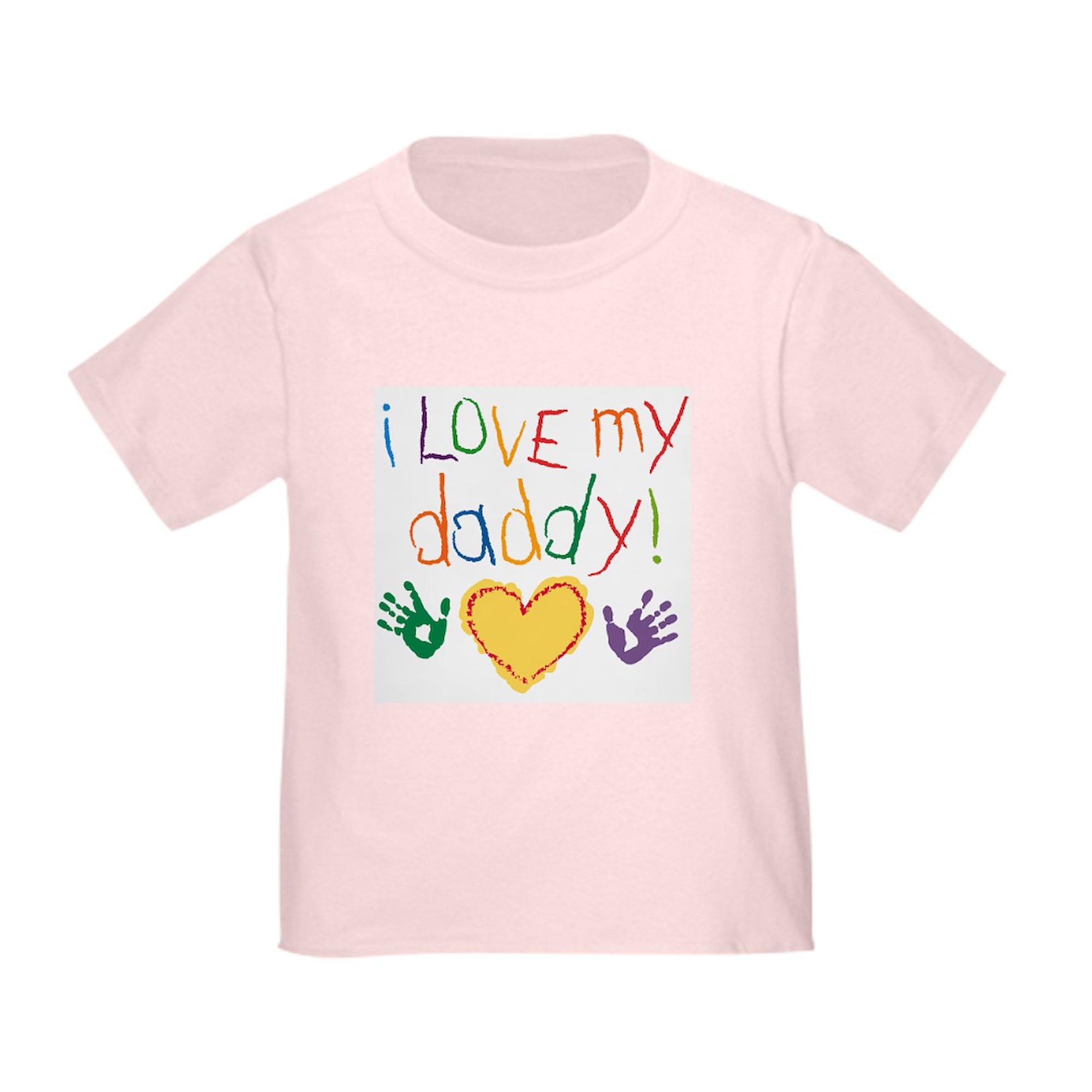CafePress I Love My Daddy Toddler T Shirt Toddler Graphic Tee, 100% Cotton Pink