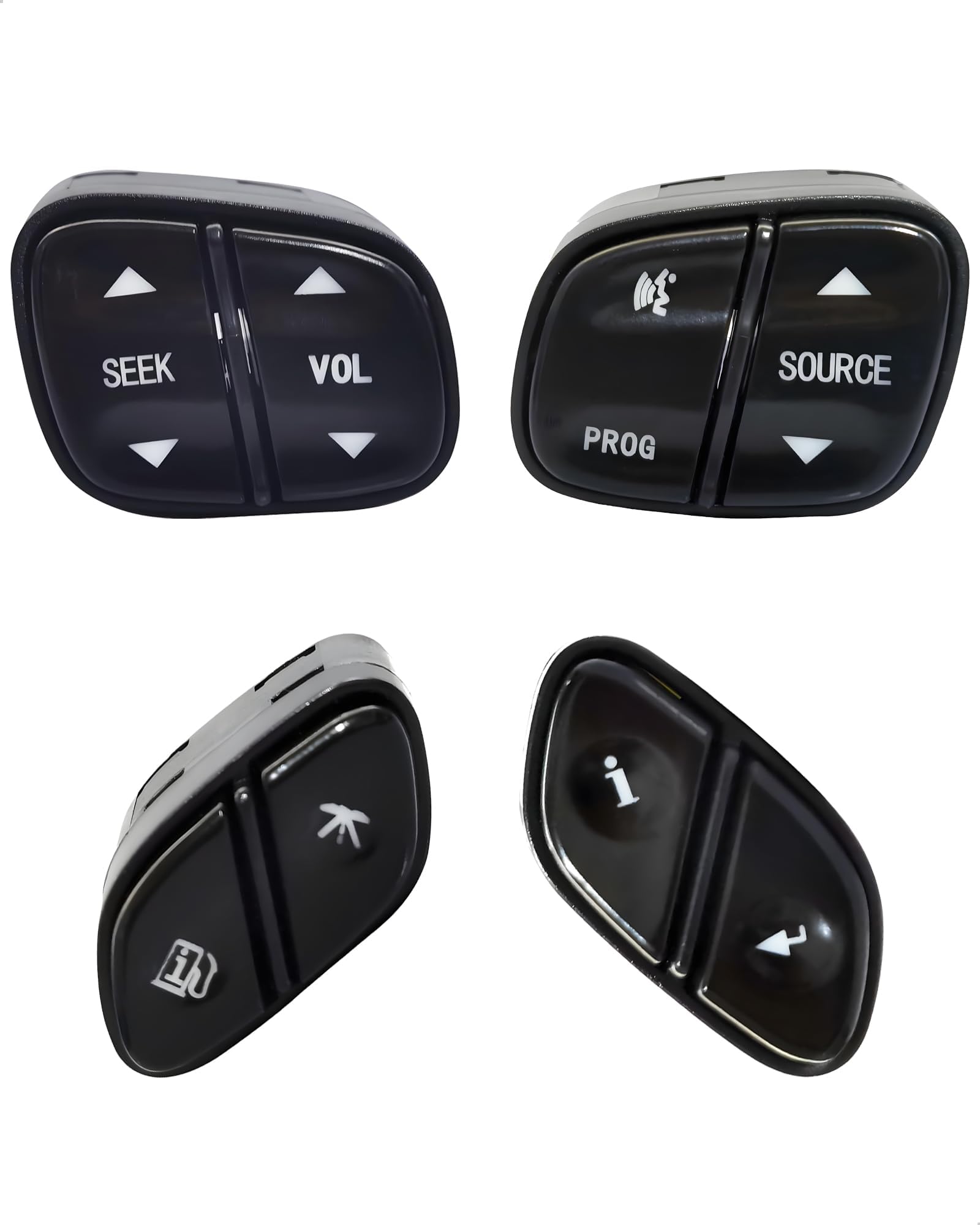 Steering Wheel Control Switch Button Compatible with 2003-2009 Chevy, GMC, Cadillac, Hummer, Buick - Silverado, Suburban, Tahoe, Sierra, Yukon - Replace OE# 1999442 1999443 21997738 21997739