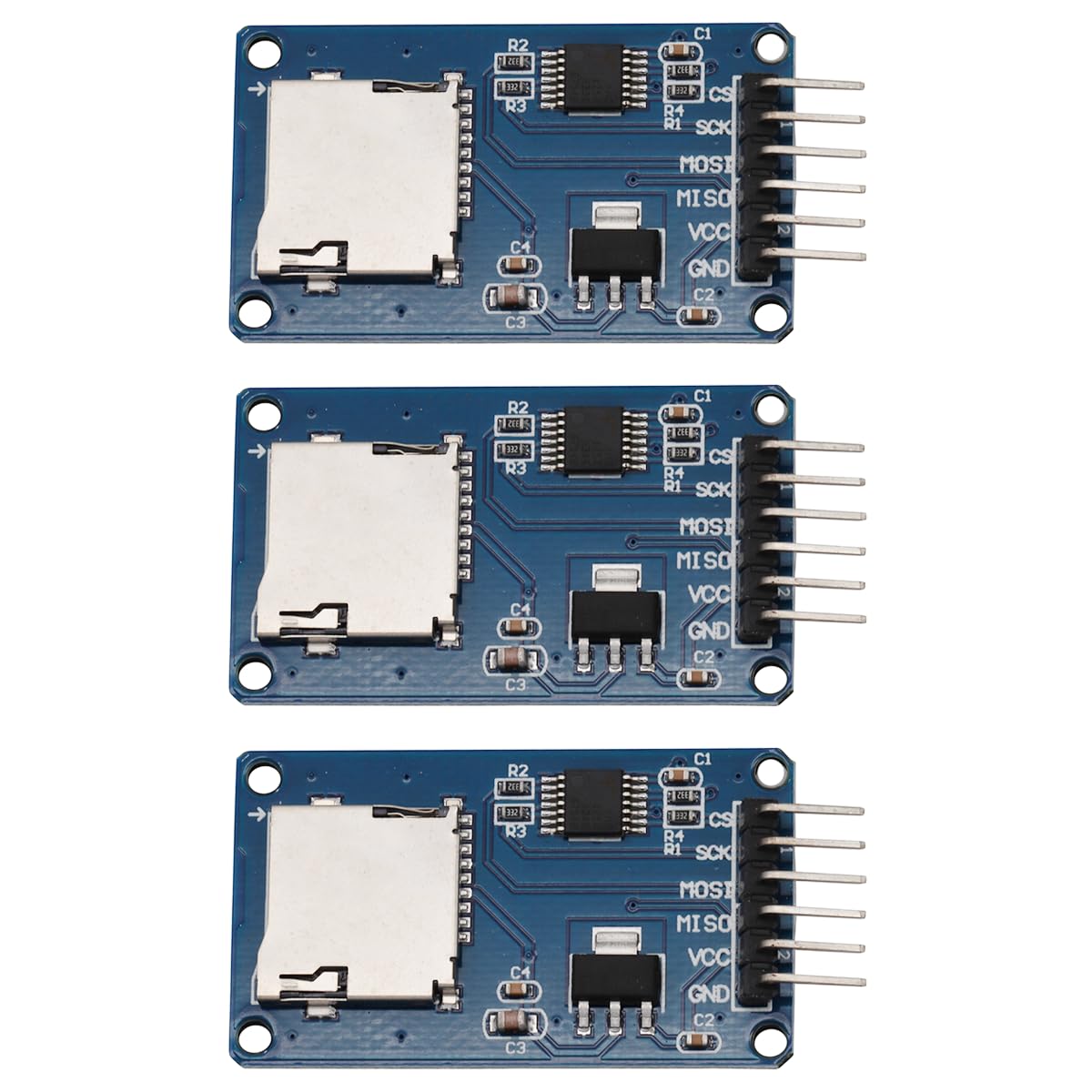 Heevhas Module De Carte Micro SD 3,3 V 5 V Avec Interface SPI Module Lecteur De Carte Mémoire Micro SD Module Adaptateur De Carte Micro SD Avec Puce