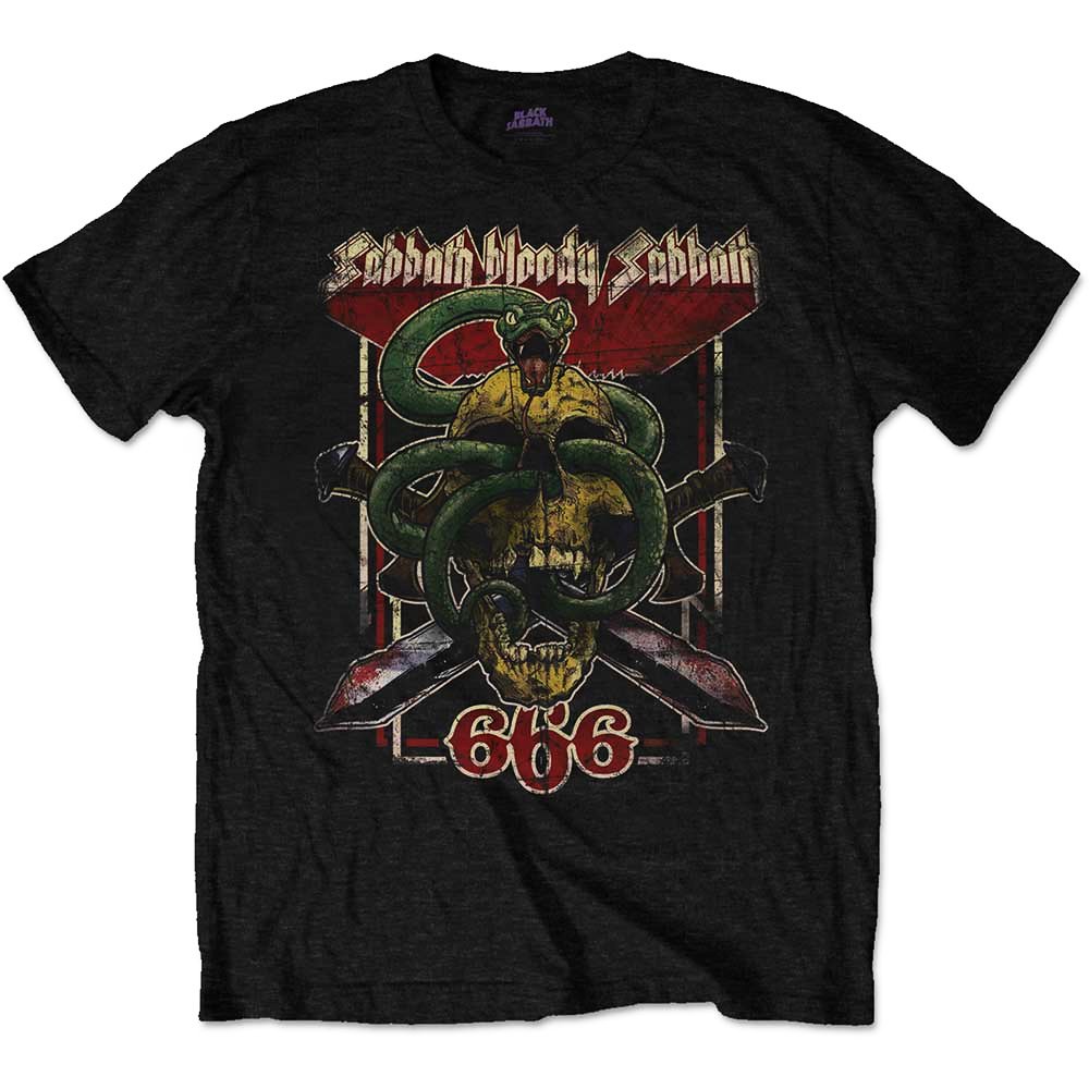 Black Sabbath Official T Shirt Snake Skull Bloody Sabbath 666 XL