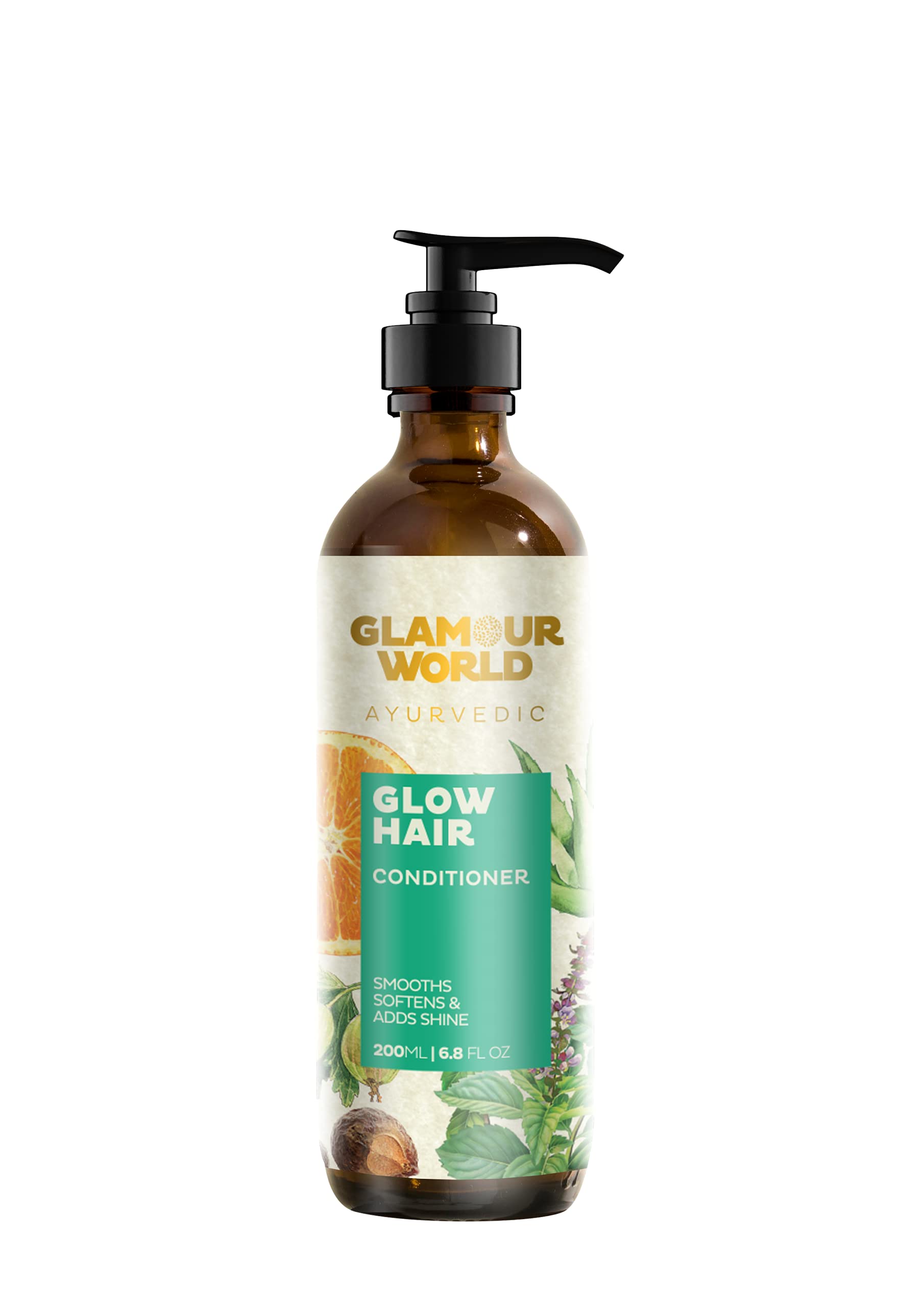 GLAMOUR WORLDAyurvedic Glow Hair Conditioner| Provides nourishment to the hair length and protects hair from damage, | Enriched with Orange |Amalaki | Bhringaraj | Shikakai | Calendula