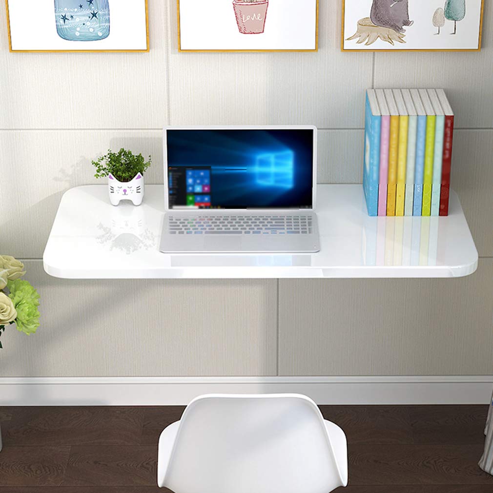 Tavolo da Pranzo da Cucina Tavolo Pieghevole a Muro,Scrivania per Computer da Ufficio,Tavoli da Bar,Banco da Lavoro per Lavanderia,34 Misure,Bianco,con Accessori (40x30cm/16x12in)
