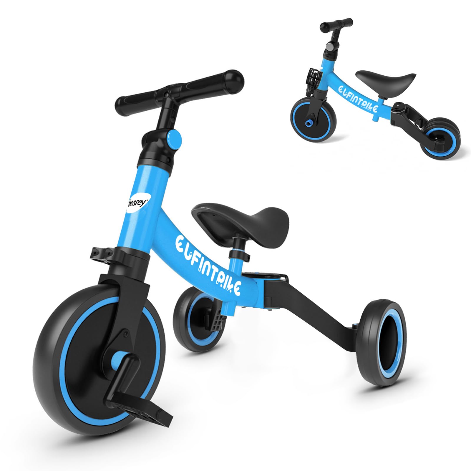 besrey Balance Bike, Light Weight Kids Tricycle,Toddler Bike, Ultimate 3-in-1 Design Baby Bike for 1-3 Years Old (Blue)