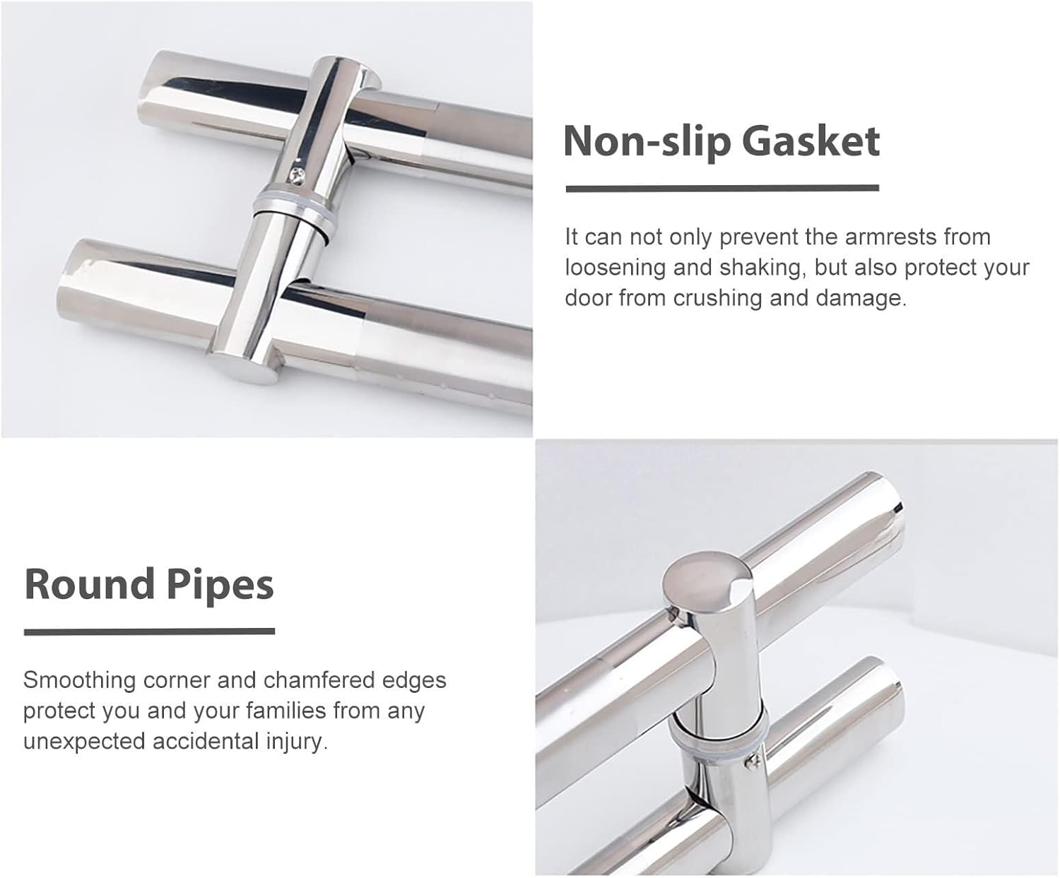 Adjustable Hole Spacing Door Handle Silver,Stainless Steel Ladder Type Handles,Paired Door Pull Grab Bar Hardware Set,50 60 80 120 150 cm Long