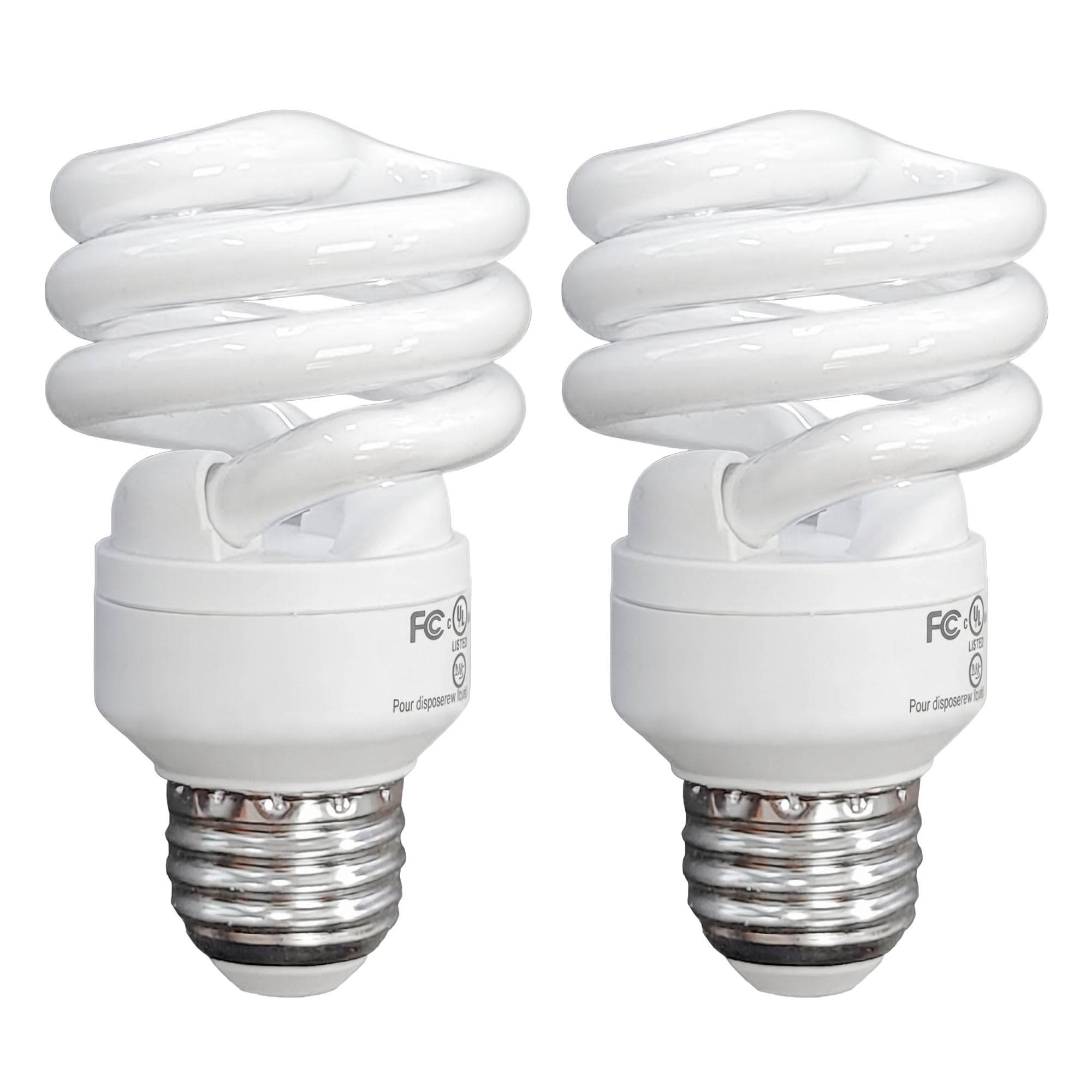Xtricity Compact Fluorescent Light Bulbs T2 Spiral, E26 Base (2 Pack)