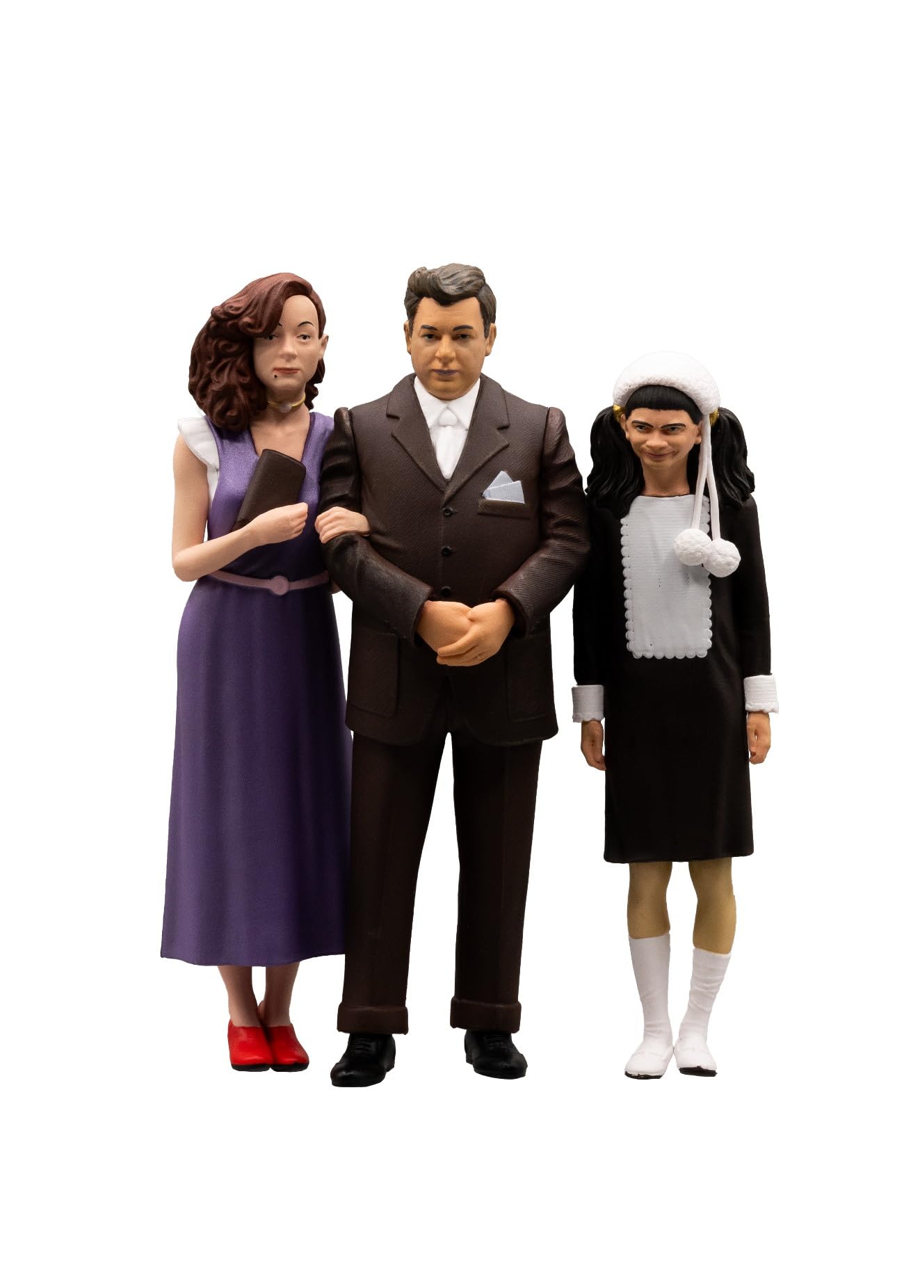 FANTOZZI - Ragionier Ugo Fantozzi Family Pina and Mariangela - Film Scene - PVC Collectible Figure Statue - Height 10 cm