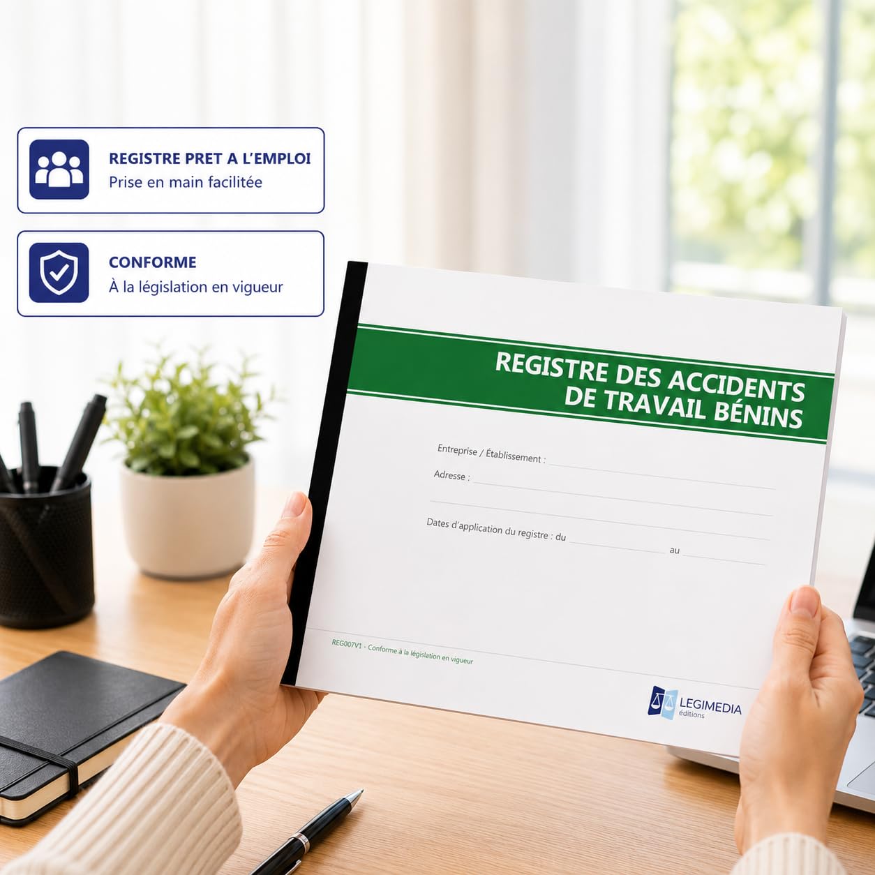 Registre des accidents du travail bénins – Format A4 paysage – 64 pages – Document prêt à l’emploi pour consigner les accidents de travail - LEGIMEDIA ÉDITIONS