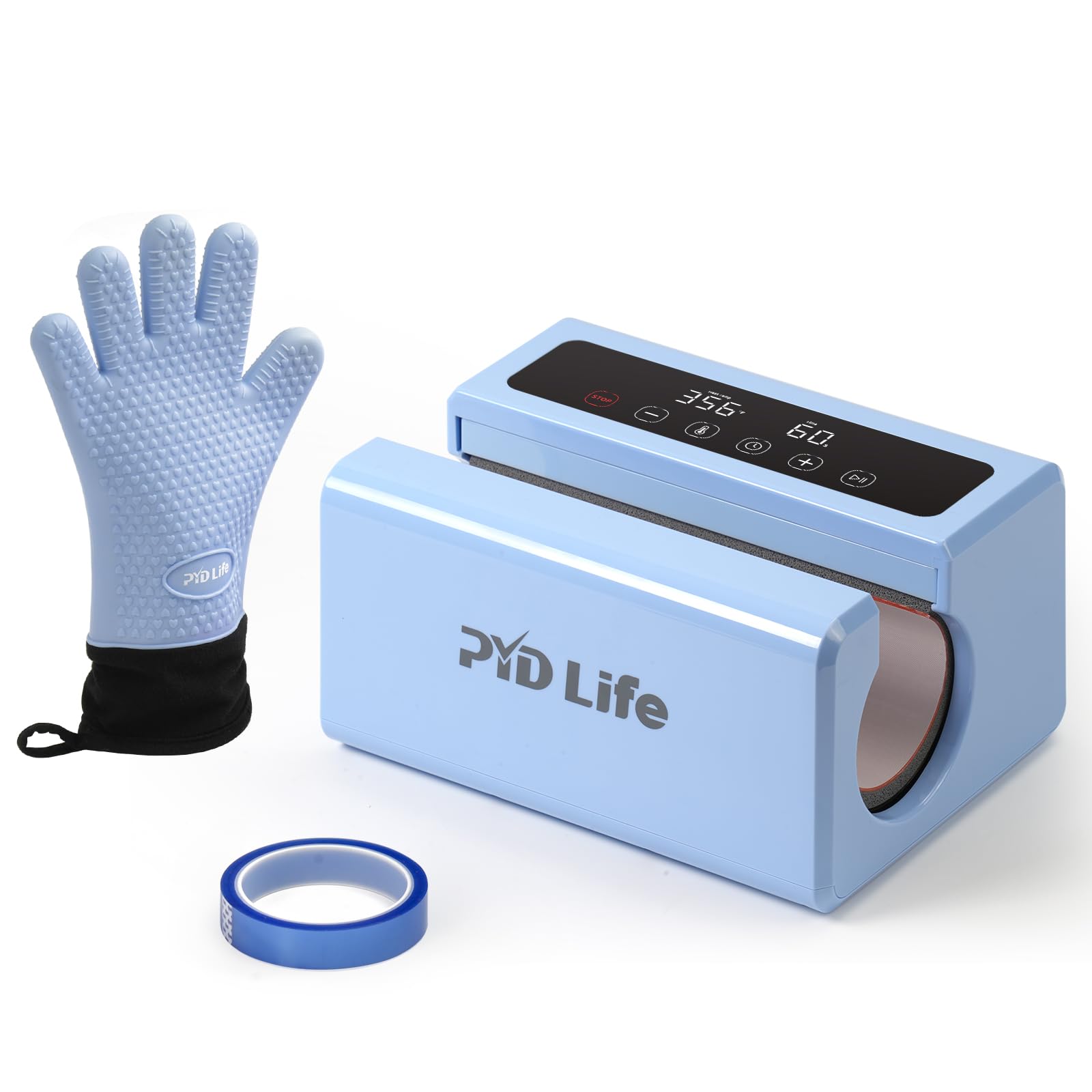 PYD Life 230 V Auto Tumbler Heat Press Machine 30 OZ 20 OZ Tumbler Mug Heat Press Touch Screen Light Blue for 10-30 OZ Sublimation Straight Tumblers Cups Mugs Printing