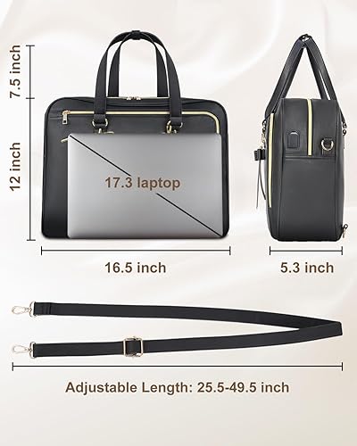 Miniatura 3 de MATEIN 17.3 Inch Laptop Briefcase, Extra Large Convertible Briefcase Backpack for Women, Waterproof Laptop Bag for Work, 3 in 1 Shoulder Bag