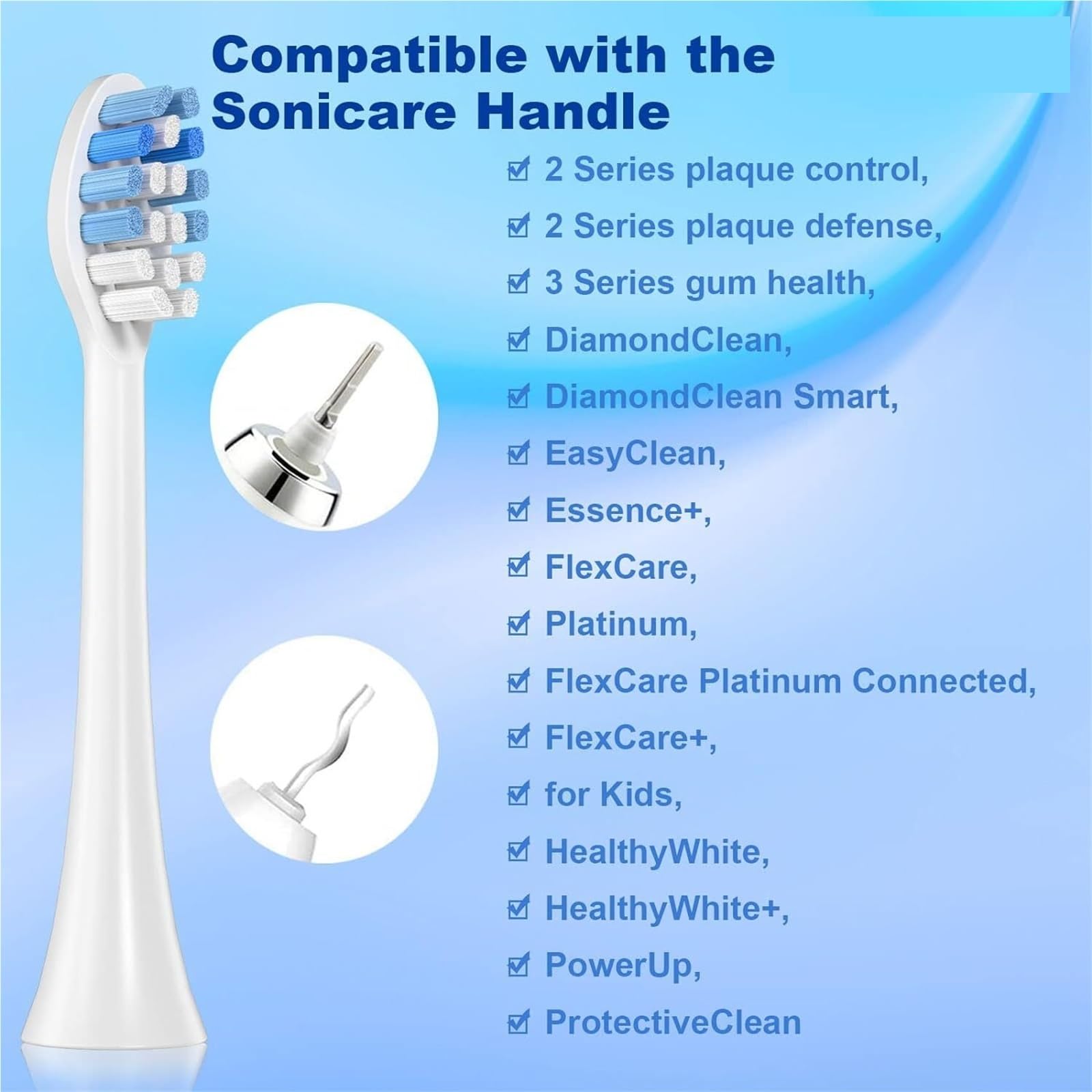 Testine di ricambio, compatibile con Philips, C2 1100 | 2100 4100 4300 5100 5300 6100 6500 7000 7300 7500 9000 9300 9500 9700 9750 9900(12pcs Blue)
