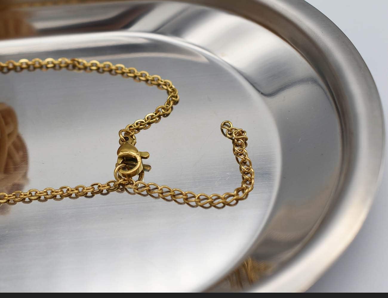 Women's Old English Initial Necklace 18K Gold Plated Stainless Steel Letter Pendant Gift - Image 5