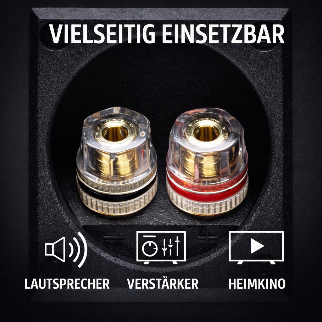 BLca 25m 2x2,5mm² Lautsprecherkabel CCA I Boxenkabel isoliert transparent mit Polaritätskennzeichnung I LS-Kabel als Meterware für Stereoanlage etc.
