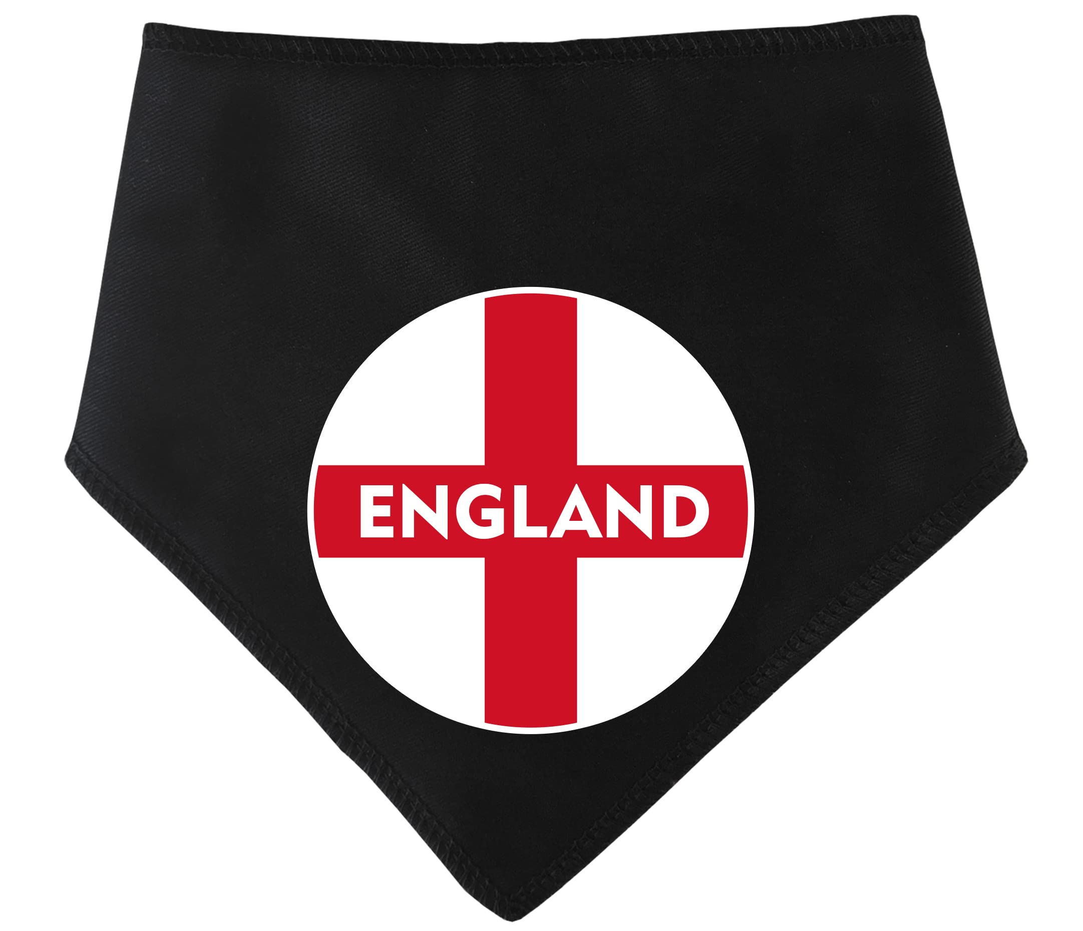 Spoilt Rotten Pets S1 Black England Flag St George Flag Circle Design Football Supporter Dog Pet Bandana Dogs & Cats (Tiny Chihuahua & Cat Size, Black)