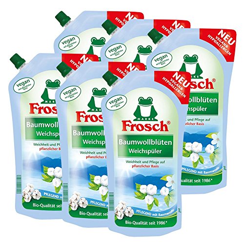 6x Frosch Baumwollblüten Weichspüler 1 Liter -...