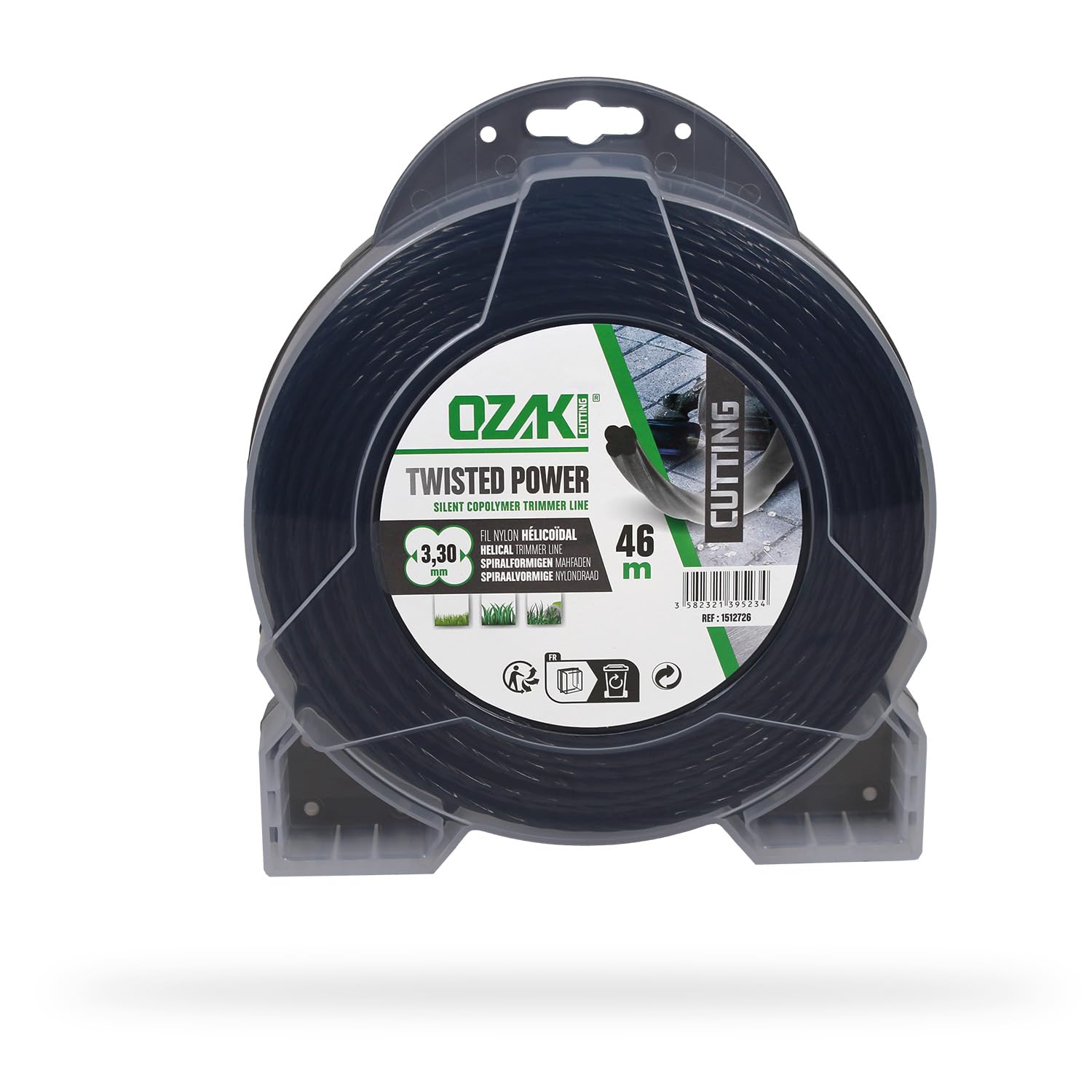 OZAKI - Fil Nylon Hélicoïdal TWISTED POWER SILENT LINE - Ø 3,3mm - L 23m - Fil Aérodynamique - Réduit Le Bruit & Les Vibrations - 4