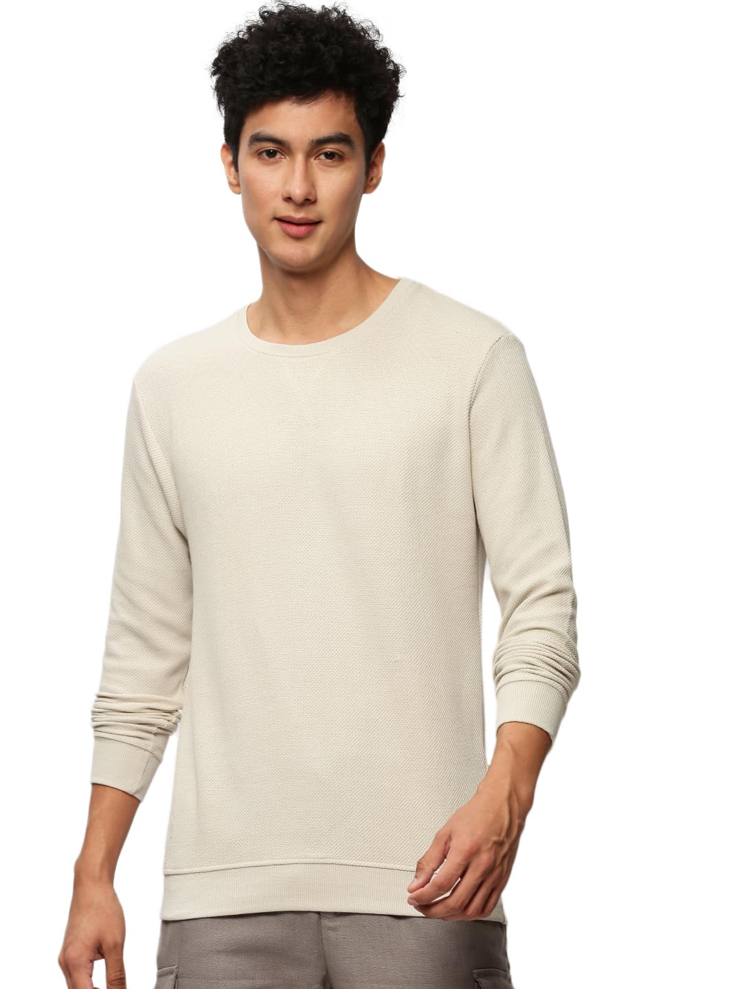 showoffff Men Self Design Pullover Sweatshirt | Round Neck Full Sleeves Cotton Sweatshirt's for Mens | Slim Fit Regular Length Sweatshirts for Men's-picture-25