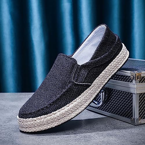 Men's Fashion Canvas Loafer Casual Cloth Shoes Canvas Slip-on Loafers Espadrille Walking Sneakers Moccasins Boat Shoes Lightweight Comfortable Walking Shoes4