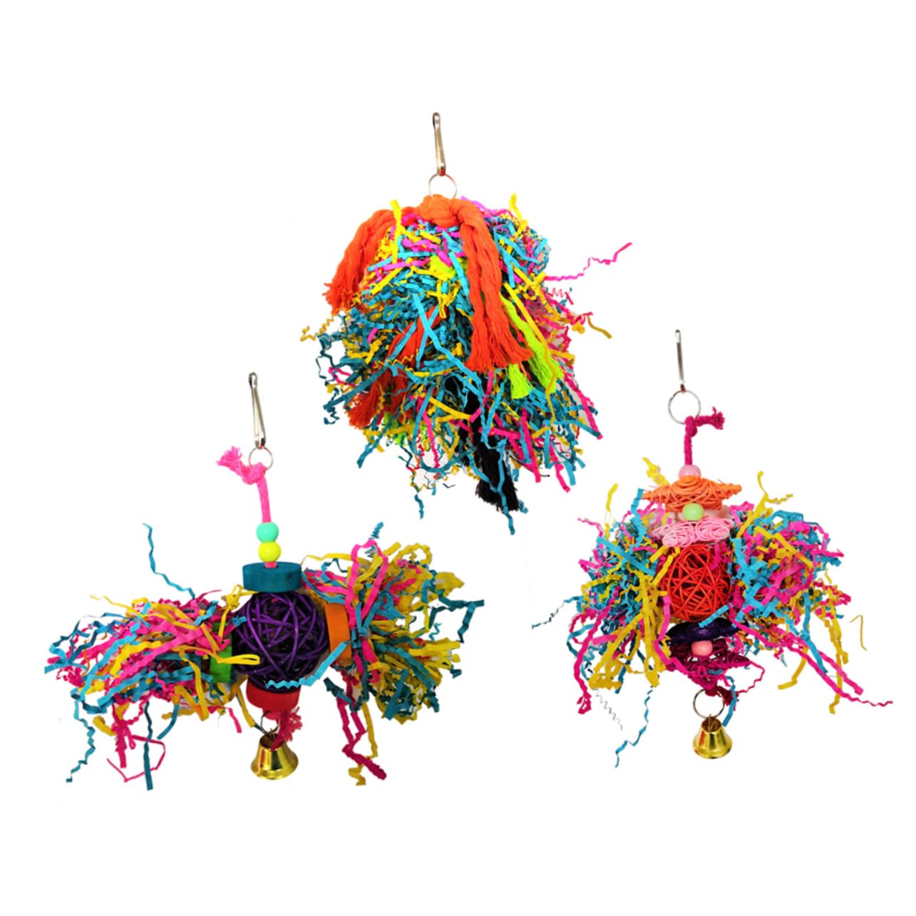 Kisangel 9 Uds Herramienta para Pájaros Bolas De Seda para Loros Herramienta para Masticar Pájaros Juguete para Masticar Loros para