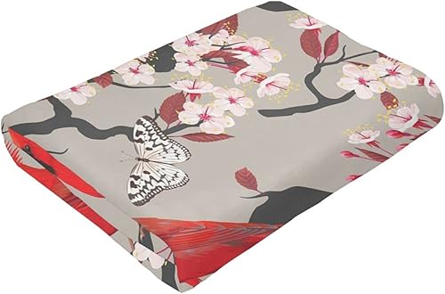 Miniatura 2 de LodiSFOA - Manta ligera de microfibra y felpa con decoración de cardenales navideños para sofá, cama, sillón, viajes, todas las estaciones (pájaros