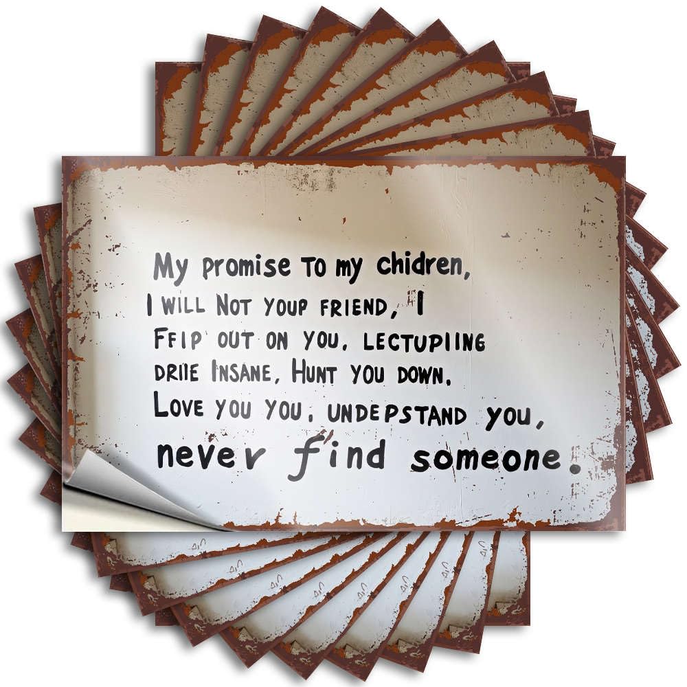My Promise to My Children, I Will Not Abandon You. Decals Dorm Room Stuff | Metal Water Removable Decal Pack(8X12CM)