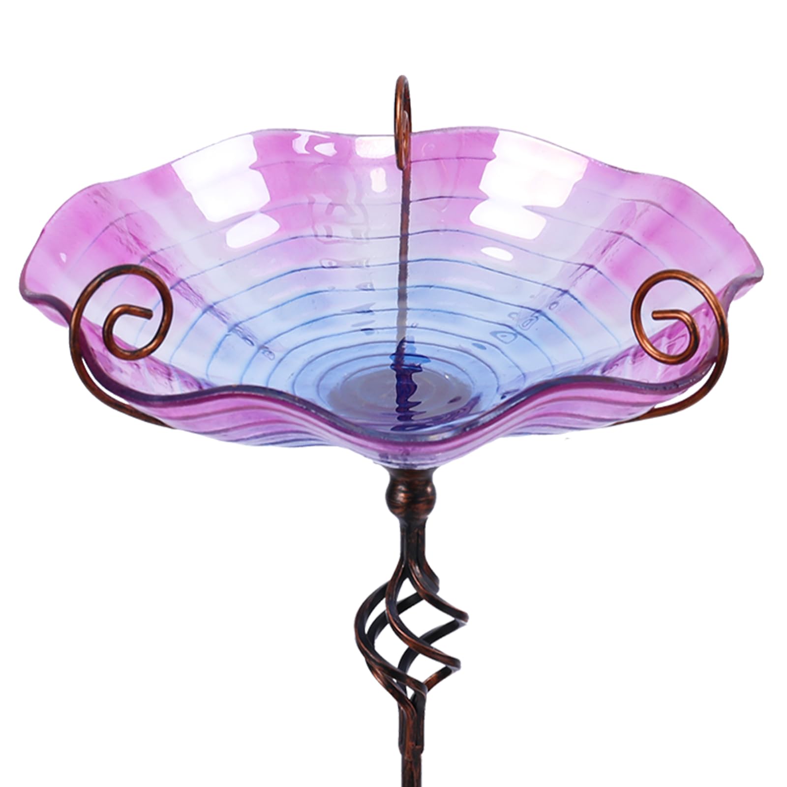 MUMTOP Purple Glass Birdbath