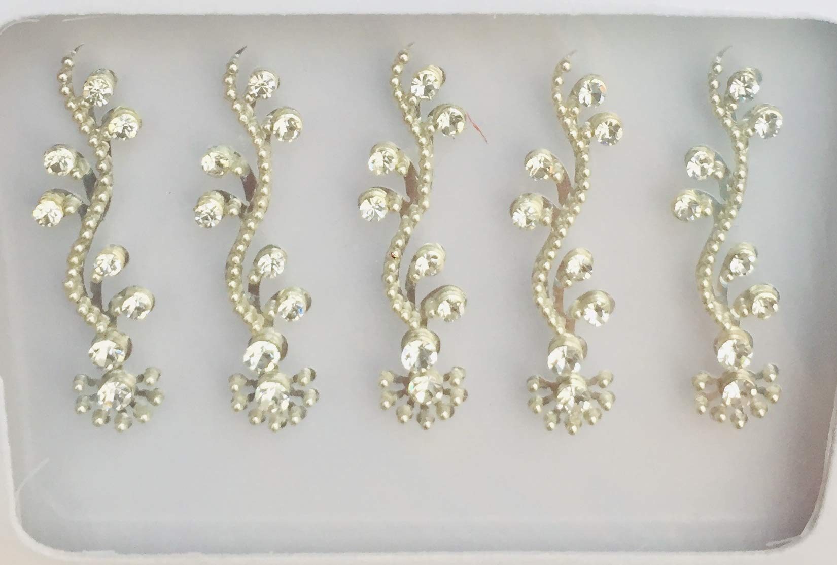 BA203 Silver Bindi Tattoo Bollywood Fancy Party Forehead Sticker Eid Wedding Tika