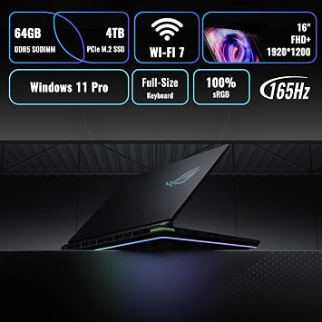 ASUS ROG Strix G16 RTX 5060 Gaming Laptop, 16 FHD+ 165Hz, Intel i7-14650HX (Beats Intel i9-13900), 64GB DDR5 RAM, 1TB SSD, RGB Lightbar, ROG Cooling, Bundle with PCO Laptop Cooler, Grey, W11P