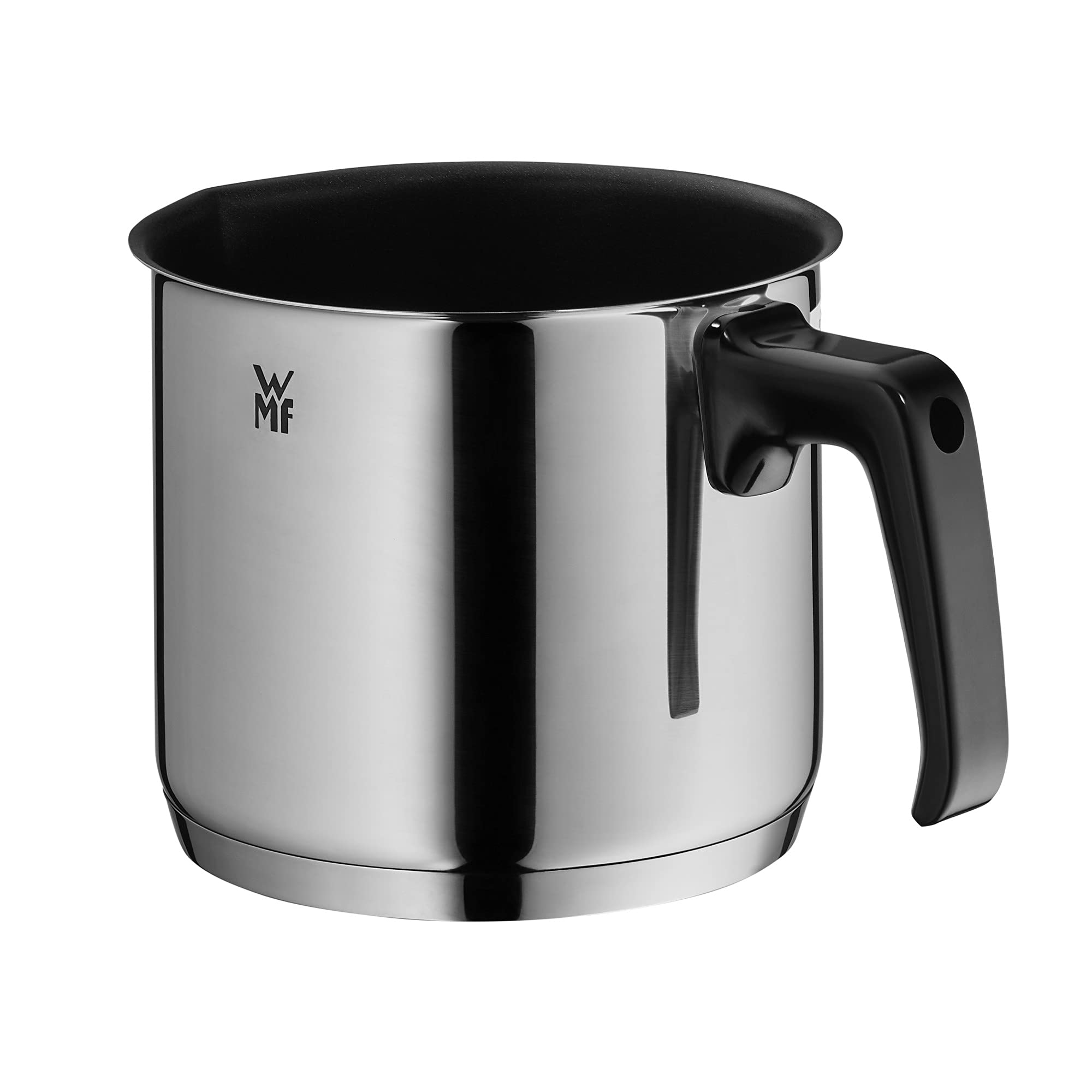 WMF 797819041 garnek na mleko Ø 14 cm ok.l krawędź do nalewania Cromargan stal nierdzewna szczotkowana nadaje się do wszystkich kuchenek, w tym indukcyjnych, nadaje się do mycia w zmywarce, srebrny