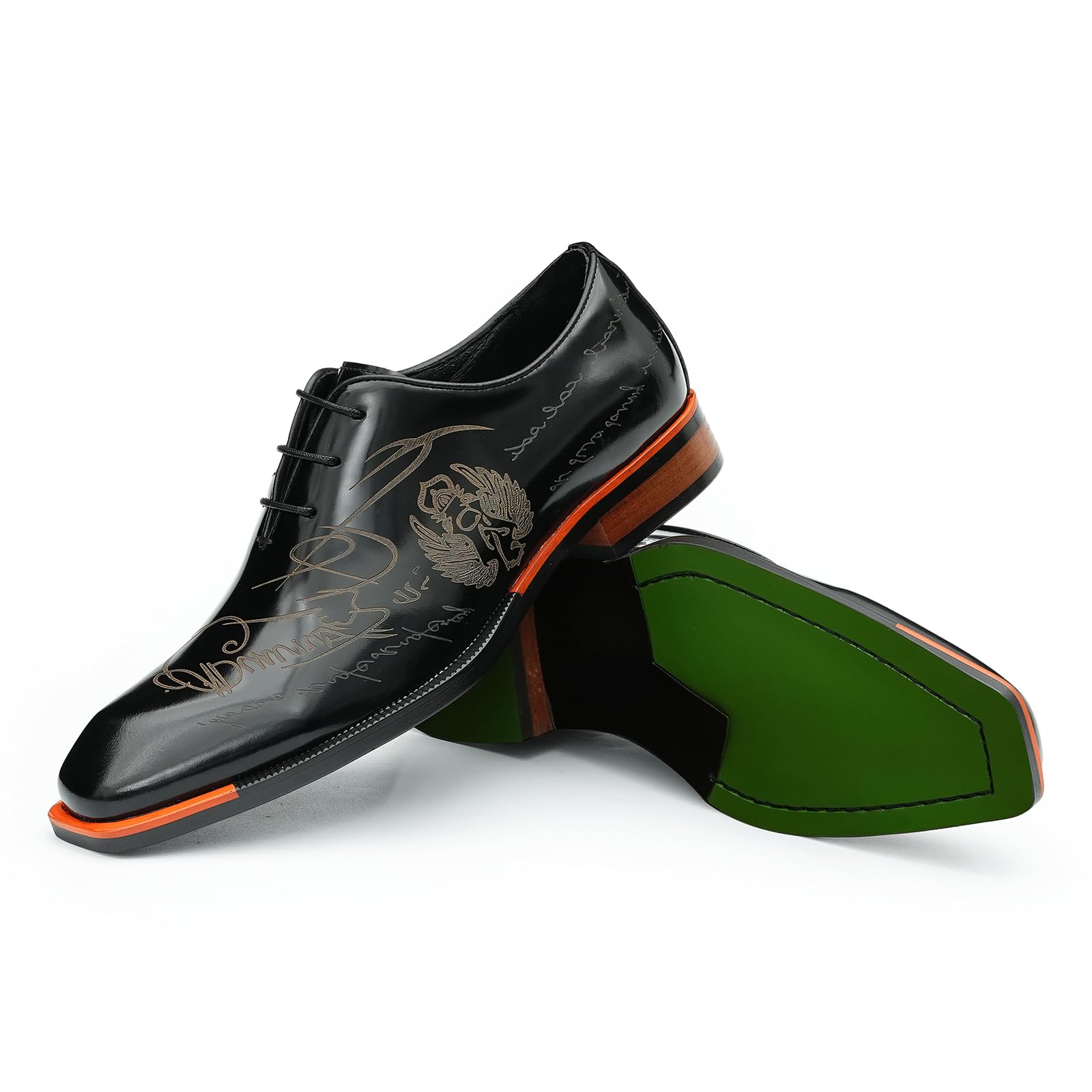 Genérico Oxfords Pulidos en Cuero Charol para Hombre Zapatos Formales Negocios Ciudad Zapatos de Vestir Bajos con Cordones