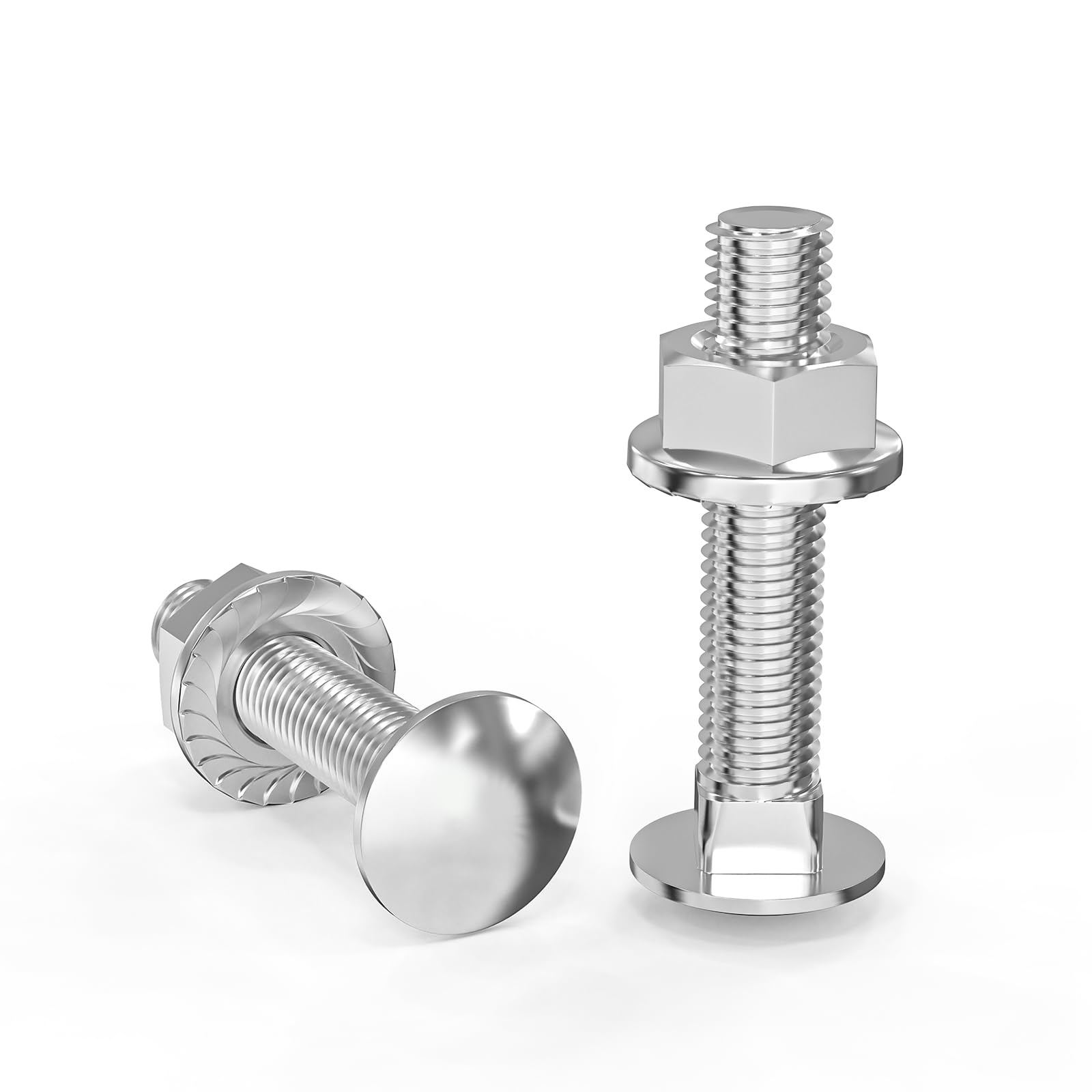 Wavanta M5 Coach Bolts, M5 x 30mm Carriage Bolts with Flange Hexagon Nuts, Zinc Plated, Carbon Steel, Coach Screws, Pack of 20